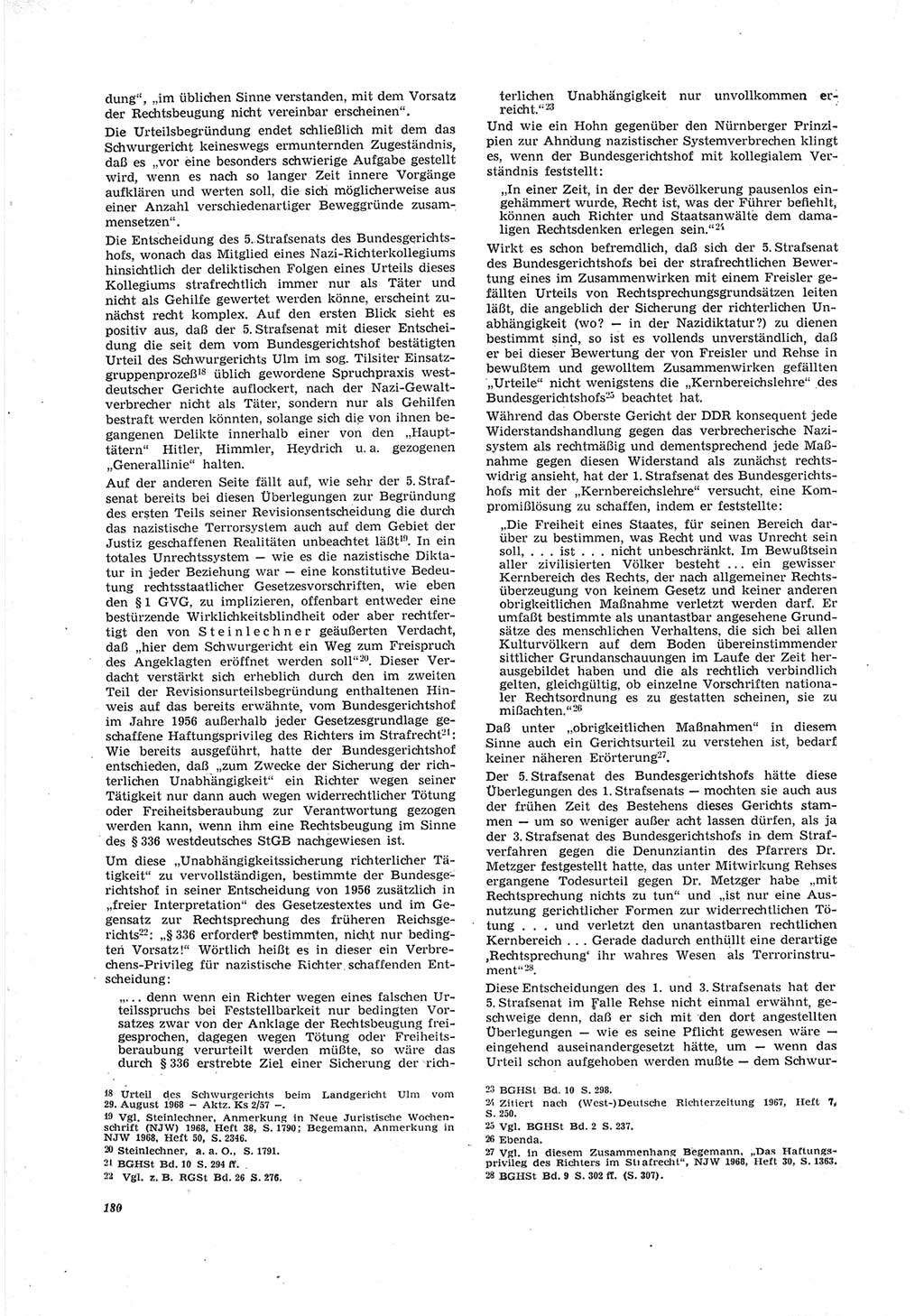 Neue Justiz (NJ), Zeitschrift für Recht und Rechtswissenschaft [Deutsche Demokratische Republik (DDR)], 23. Jahrgang 1969, Seite 180 (NJ DDR 1969, S. 180)