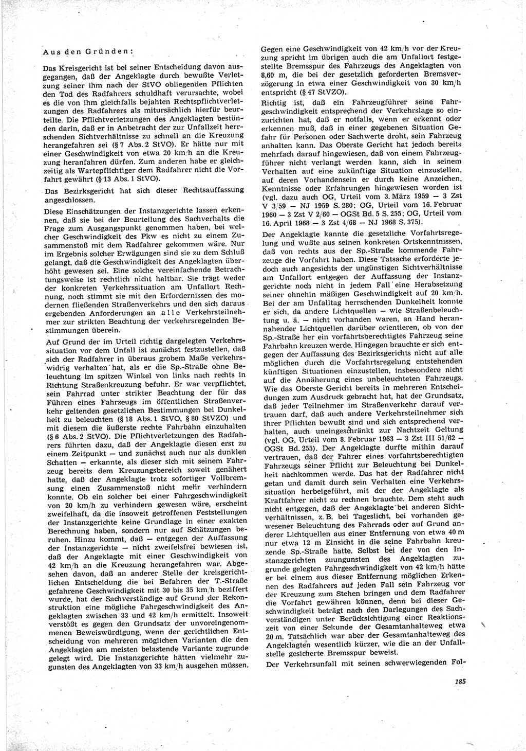 Neue Justiz (NJ), Zeitschrift für Recht und Rechtswissenschaft [Deutsche Demokratische Republik (DDR)], 23. Jahrgang 1969, Seite 185 (NJ DDR 1969, S. 185)