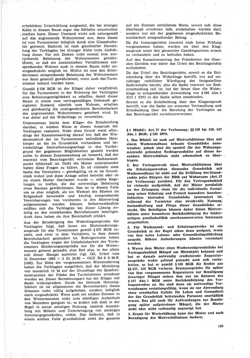 Neue Justiz (NJ), Zeitschrift für Recht und Rechtswissenschaft [Deutsche Demokratische Republik (DDR)], 23. Jahrgang 1969, Seite 189 (NJ DDR 1969, S. 189)