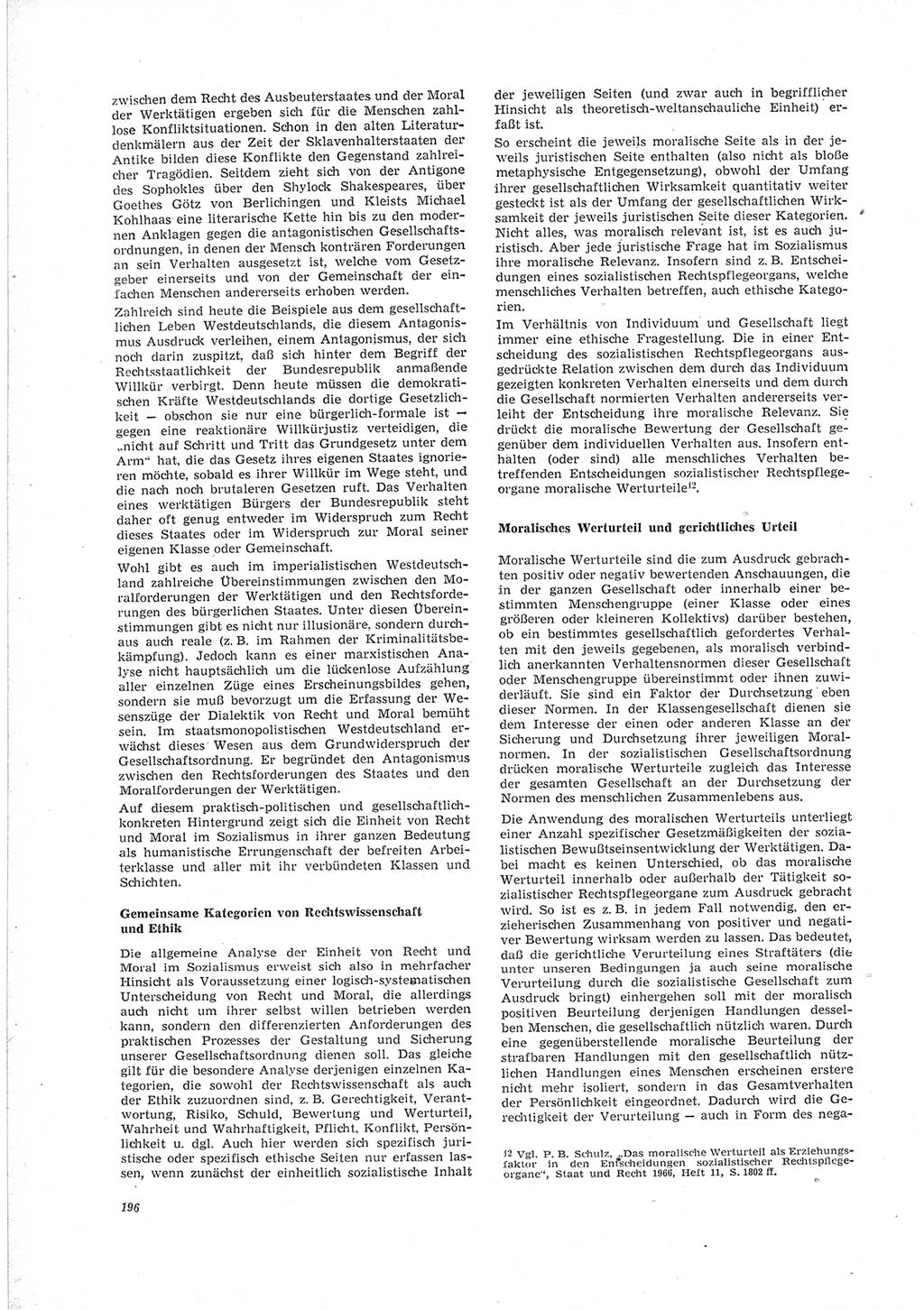 Neue Justiz (NJ), Zeitschrift für Recht und Rechtswissenschaft [Deutsche Demokratische Republik (DDR)], 23. Jahrgang 1969, Seite 196 (NJ DDR 1969, S. 196)