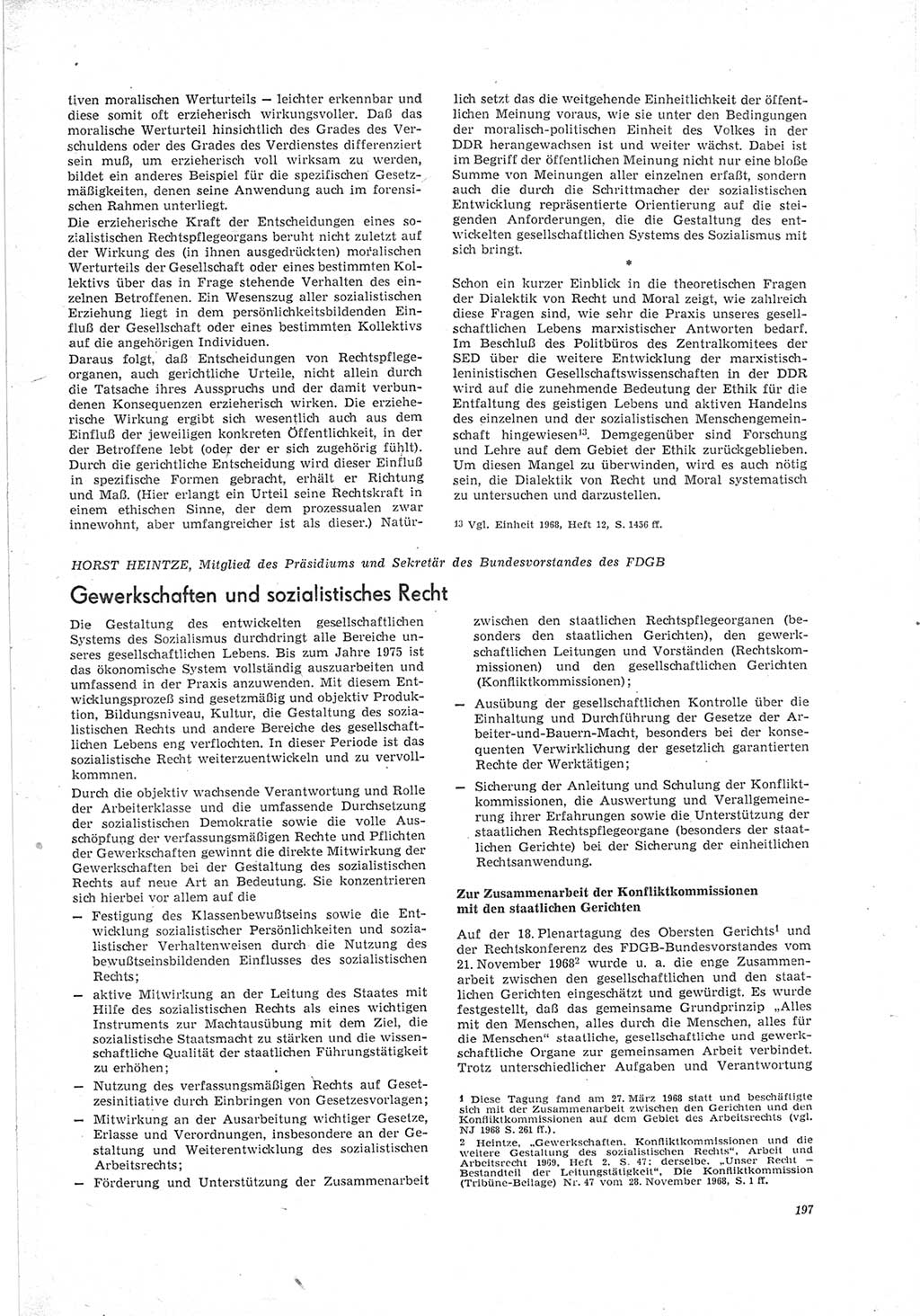 Neue Justiz (NJ), Zeitschrift für Recht und Rechtswissenschaft [Deutsche Demokratische Republik (DDR)], 23. Jahrgang 1969, Seite 197 (NJ DDR 1969, S. 197)