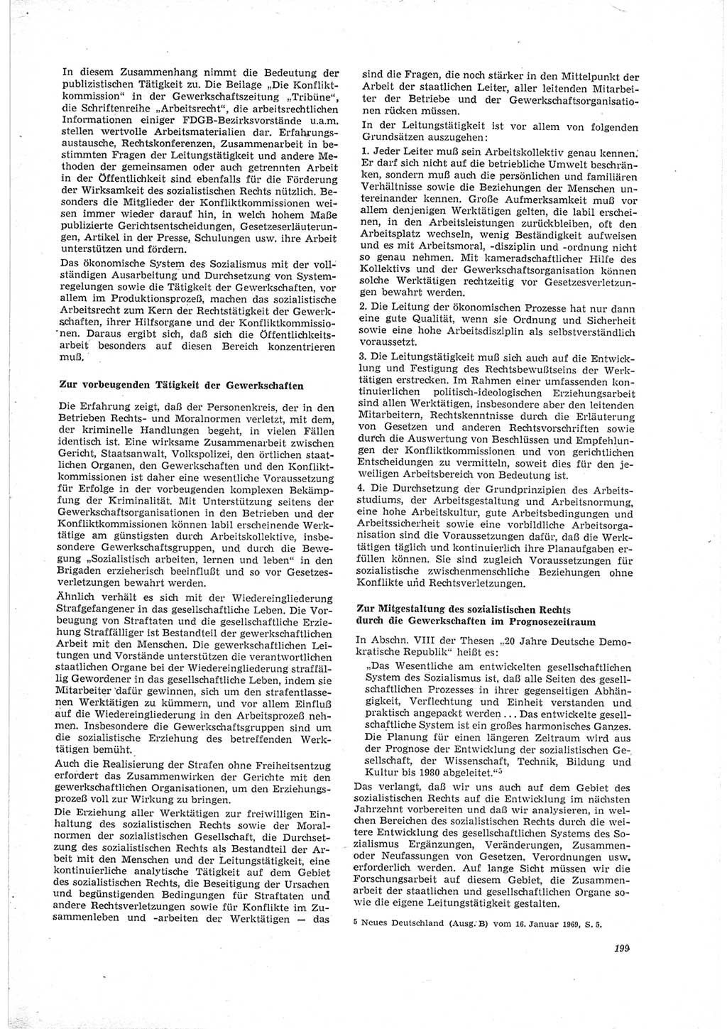 Neue Justiz (NJ), Zeitschrift für Recht und Rechtswissenschaft [Deutsche Demokratische Republik (DDR)], 23. Jahrgang 1969, Seite 199 (NJ DDR 1969, S. 199)