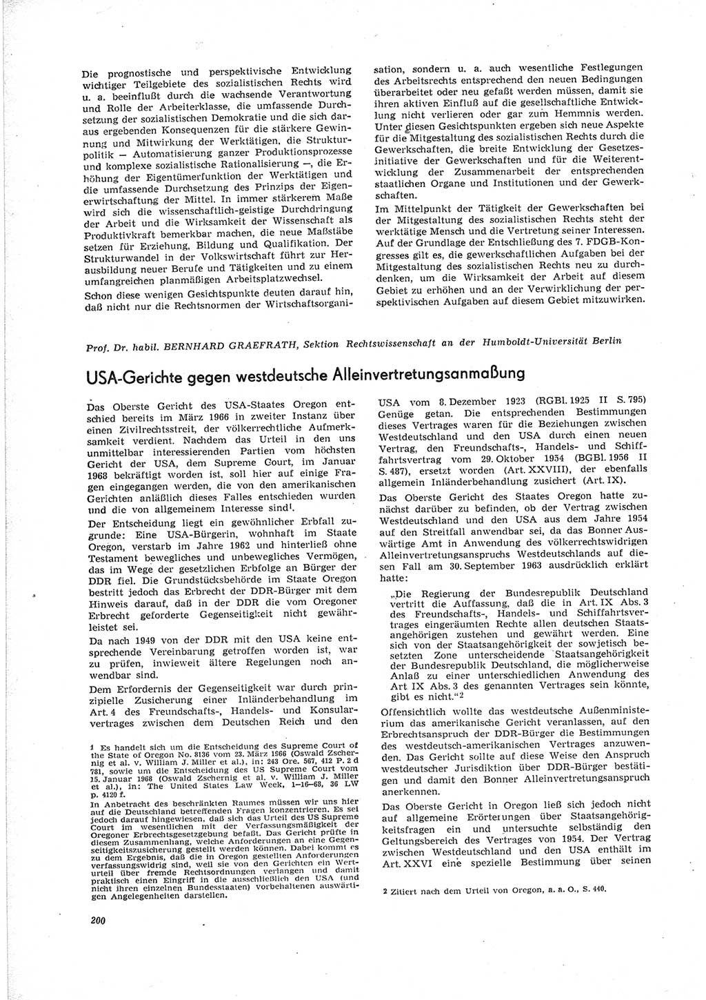 Neue Justiz (NJ), Zeitschrift für Recht und Rechtswissenschaft [Deutsche Demokratische Republik (DDR)], 23. Jahrgang 1969, Seite 200 (NJ DDR 1969, S. 200)