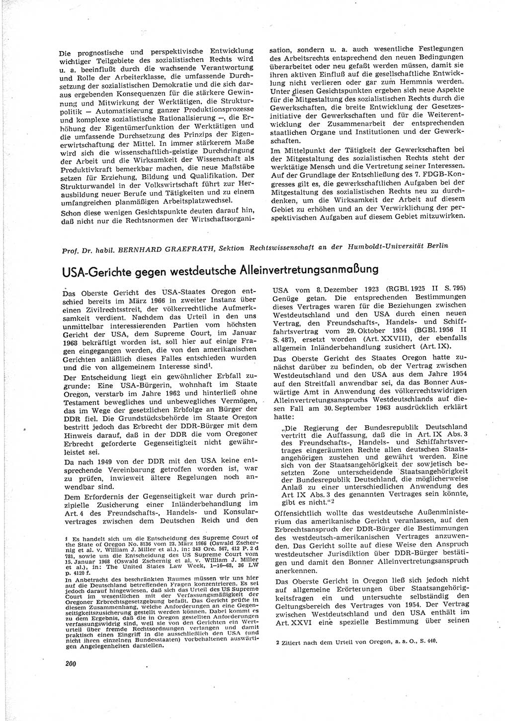 Neue Justiz (NJ), Zeitschrift für Recht und Rechtswissenschaft [Deutsche Demokratische Republik (DDR)], 23. Jahrgang 1969, Seite 200 (NJ DDR 1969, S. 200)