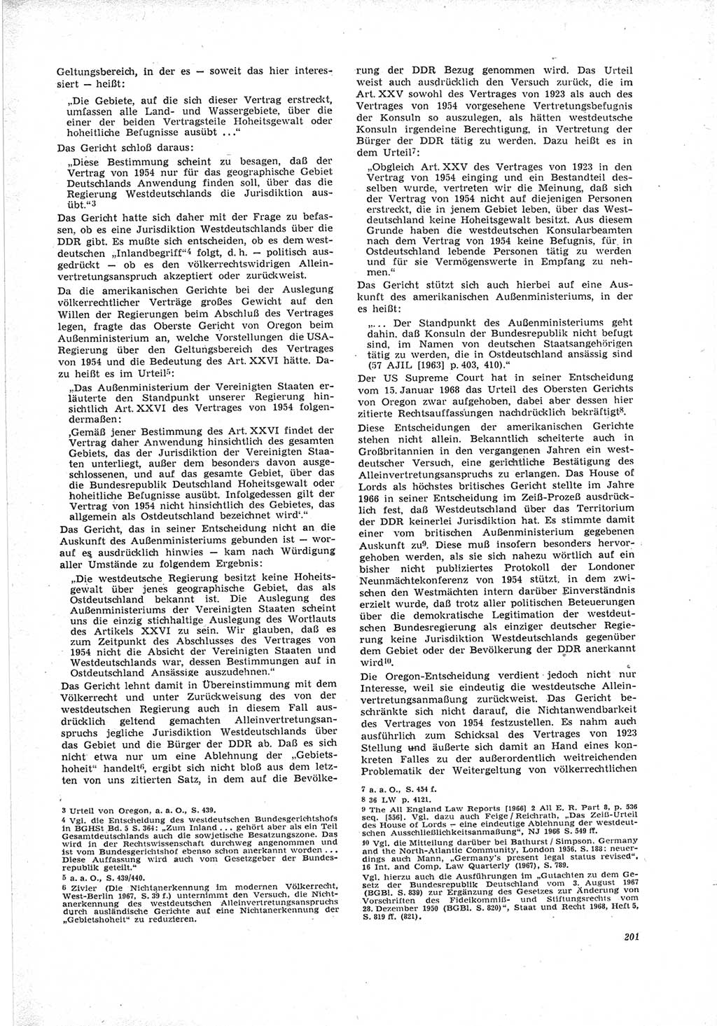 Neue Justiz (NJ), Zeitschrift für Recht und Rechtswissenschaft [Deutsche Demokratische Republik (DDR)], 23. Jahrgang 1969, Seite 201 (NJ DDR 1969, S. 201)