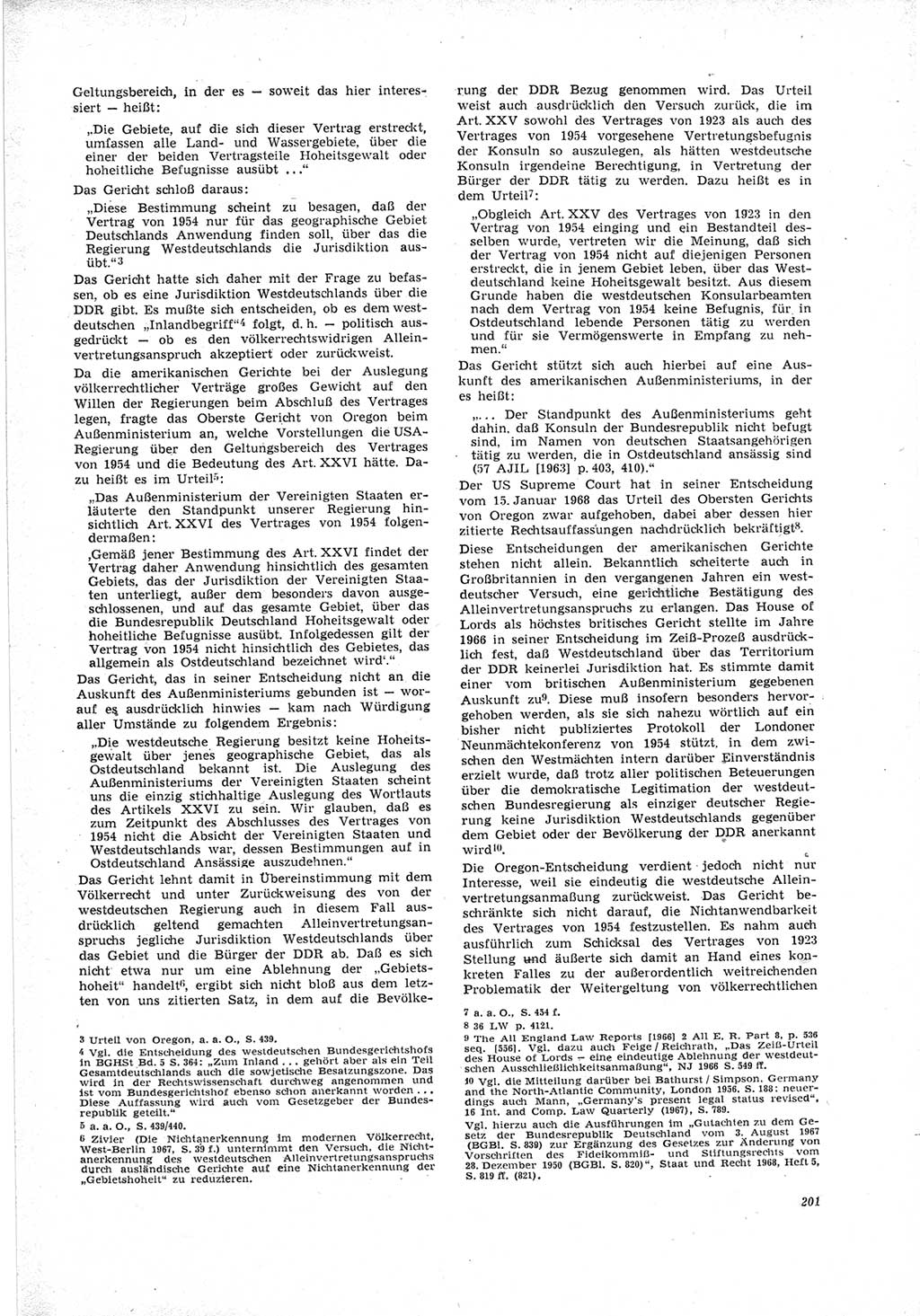 Neue Justiz (NJ), Zeitschrift für Recht und Rechtswissenschaft [Deutsche Demokratische Republik (DDR)], 23. Jahrgang 1969, Seite 201 (NJ DDR 1969, S. 201)