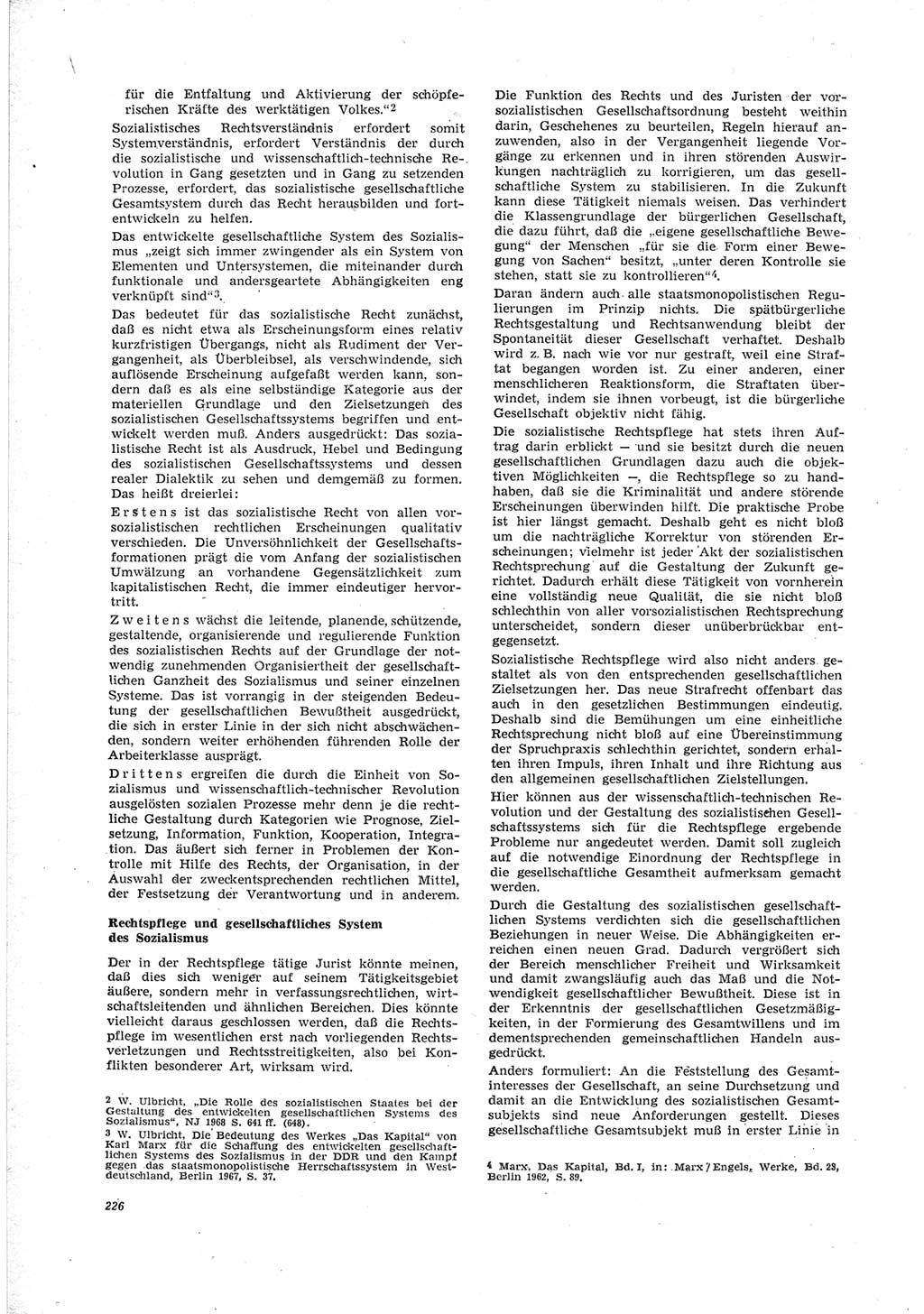 Neue Justiz (NJ), Zeitschrift für Recht und Rechtswissenschaft [Deutsche Demokratische Republik (DDR)], 23. Jahrgang 1969, Seite 226 (NJ DDR 1969, S. 226)