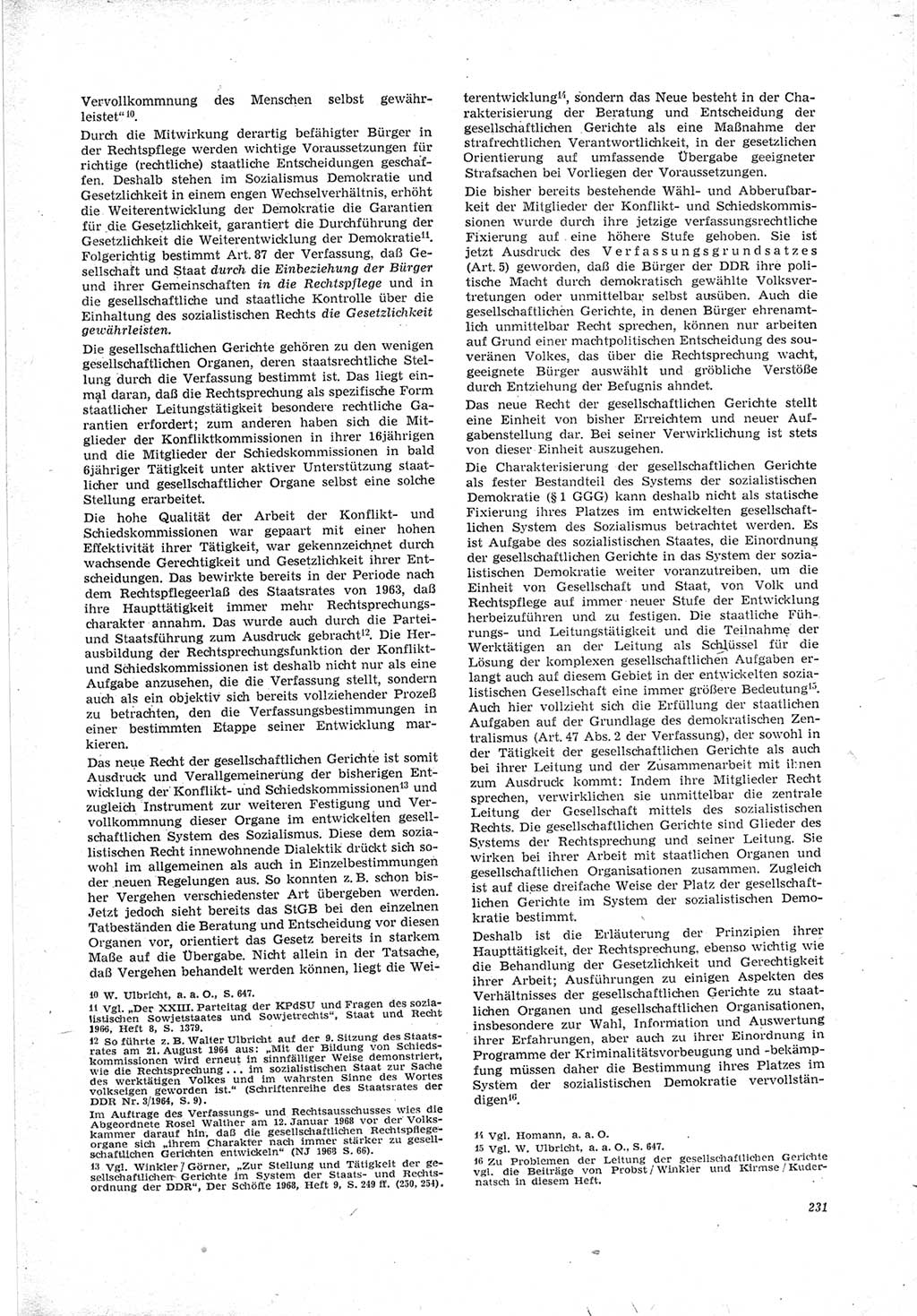 Neue Justiz (NJ), Zeitschrift für Recht und Rechtswissenschaft [Deutsche Demokratische Republik (DDR)], 23. Jahrgang 1969, Seite 231 (NJ DDR 1969, S. 231)