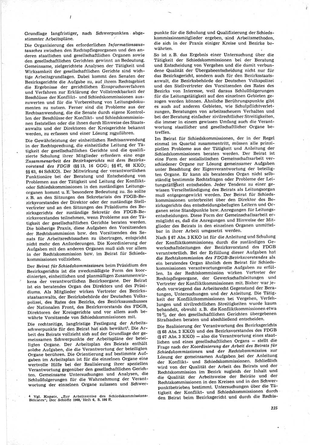 Neue Justiz (NJ), Zeitschrift für Recht und Rechtswissenschaft [Deutsche Demokratische Republik (DDR)], 23. Jahrgang 1969, Seite 235 (NJ DDR 1969, S. 235)