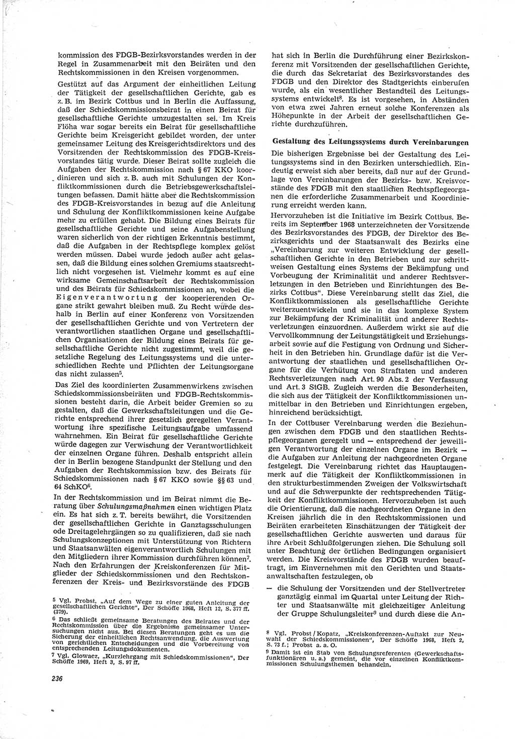 Neue Justiz (NJ), Zeitschrift für Recht und Rechtswissenschaft [Deutsche Demokratische Republik (DDR)], 23. Jahrgang 1969, Seite 236 (NJ DDR 1969, S. 236)
