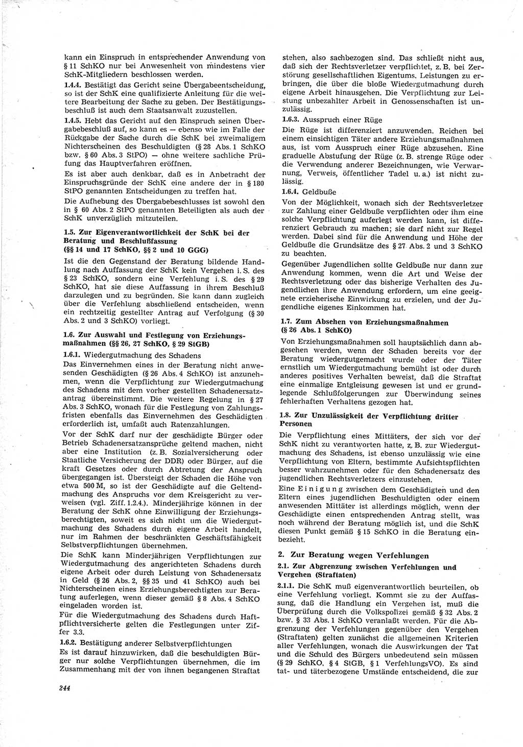 Neue Justiz (NJ), Zeitschrift für Recht und Rechtswissenschaft [Deutsche Demokratische Republik (DDR)], 23. Jahrgang 1969, Seite 244 (NJ DDR 1969, S. 244)