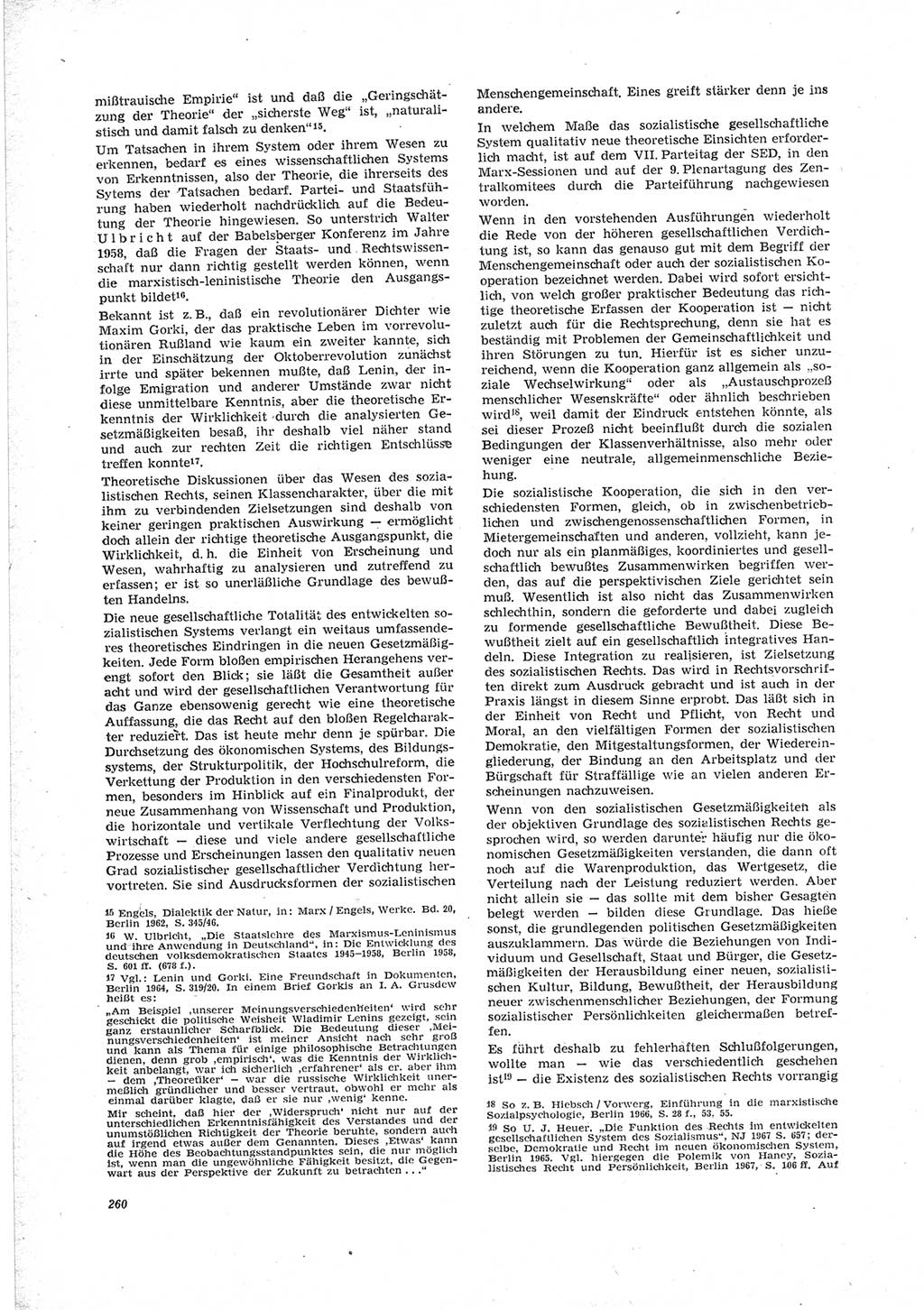 Neue Justiz (NJ), Zeitschrift für Recht und Rechtswissenschaft [Deutsche Demokratische Republik (DDR)], 23. Jahrgang 1969, Seite 260 (NJ DDR 1969, S. 260)