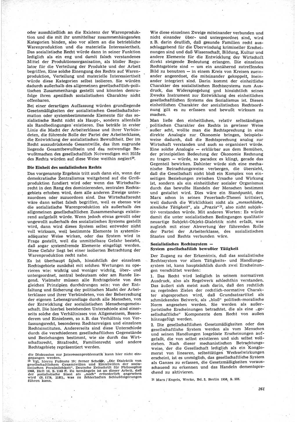 Neue Justiz (NJ), Zeitschrift für Recht und Rechtswissenschaft [Deutsche Demokratische Republik (DDR)], 23. Jahrgang 1969, Seite 261 (NJ DDR 1969, S. 261)