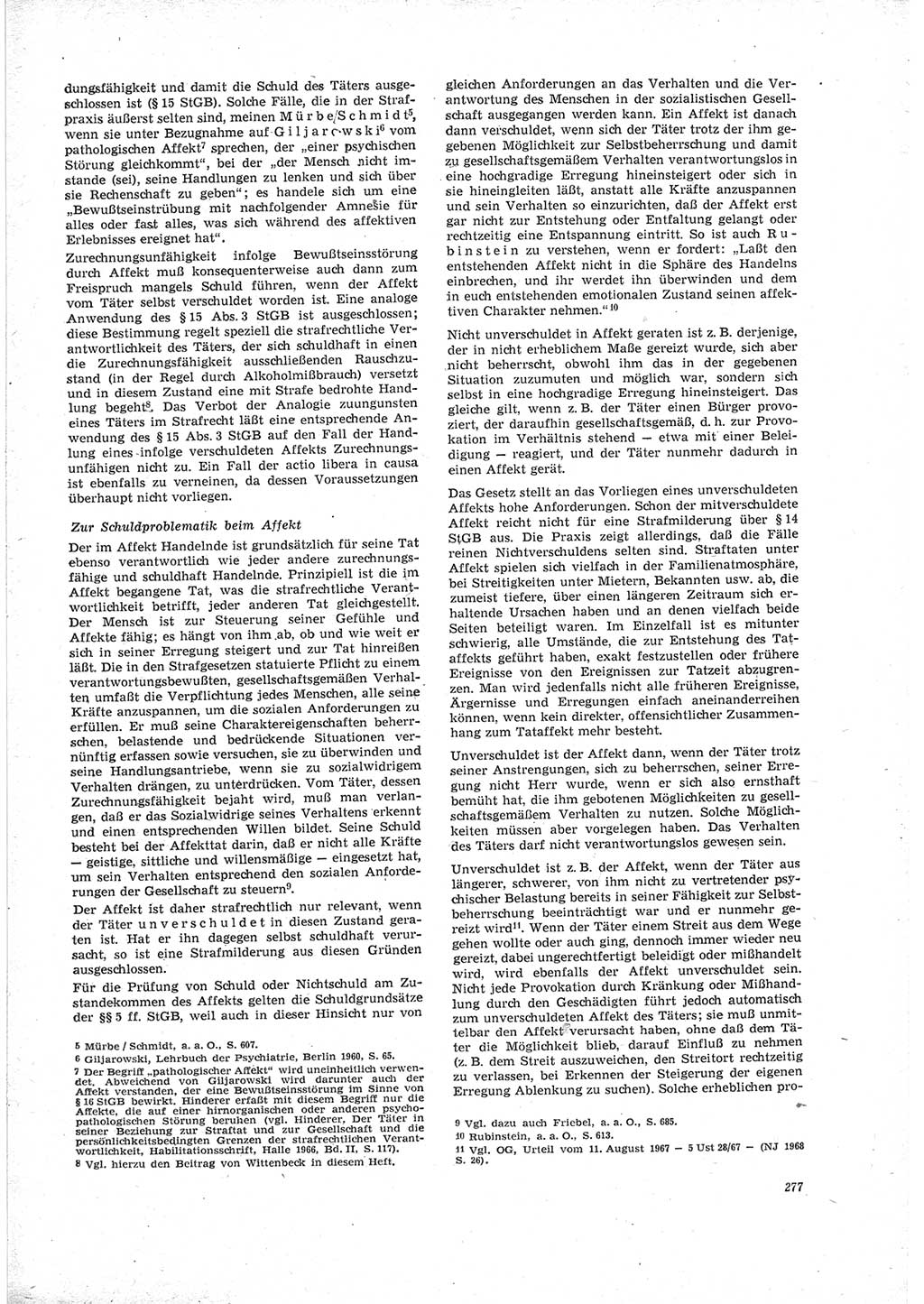 Neue Justiz (NJ), Zeitschrift für Recht und Rechtswissenschaft [Deutsche Demokratische Republik (DDR)], 23. Jahrgang 1969, Seite 277 (NJ DDR 1969, S. 277)
