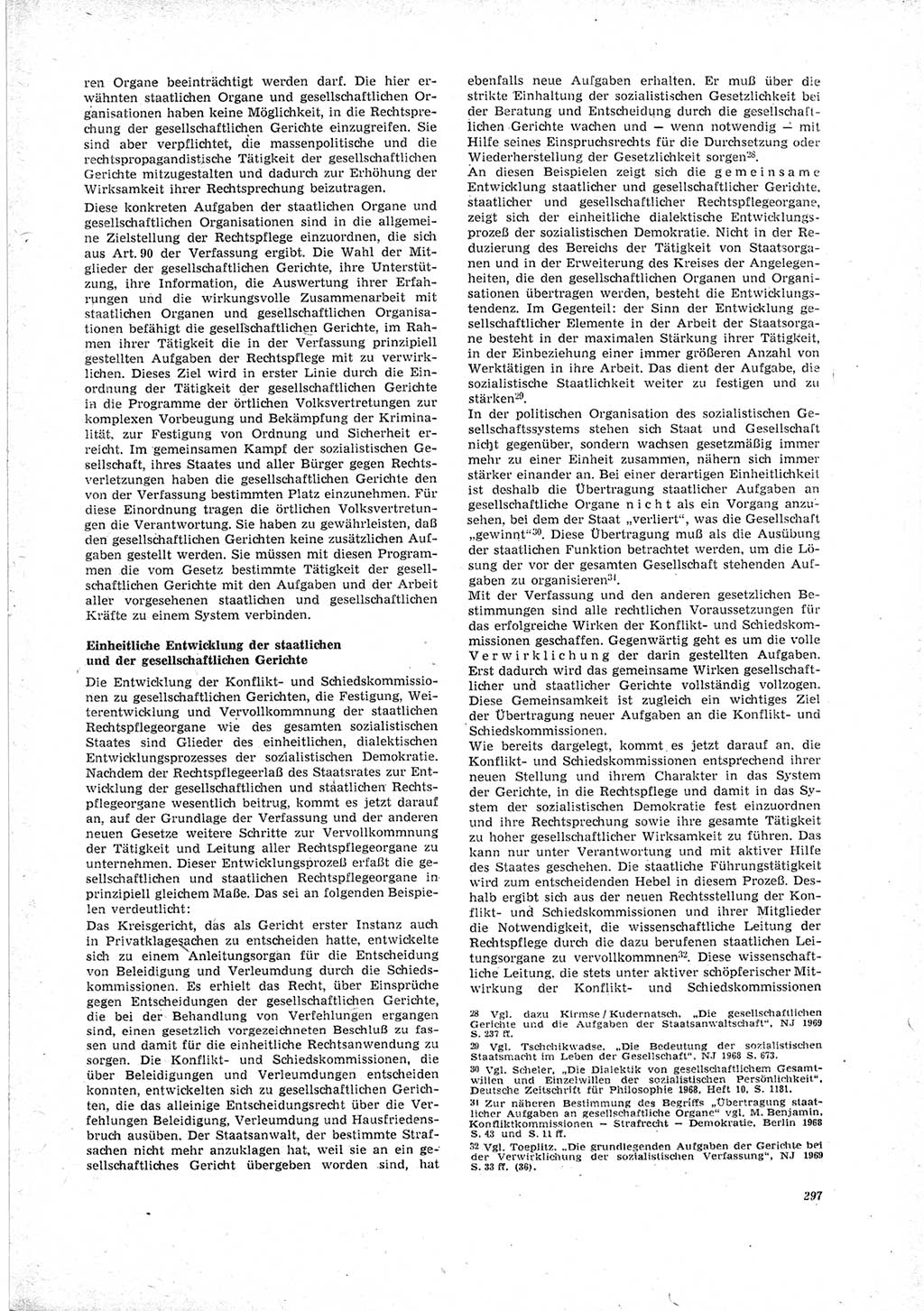 Neue Justiz (NJ), Zeitschrift für Recht und Rechtswissenschaft [Deutsche Demokratische Republik (DDR)], 23. Jahrgang 1969, Seite 297 (NJ DDR 1969, S. 297)