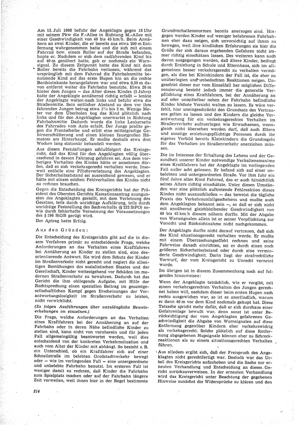 Neue Justiz (NJ), Zeitschrift für Recht und Rechtswissenschaft [Deutsche Demokratische Republik (DDR)], 23. Jahrgang 1969, Seite 314 (NJ DDR 1969, S. 314)