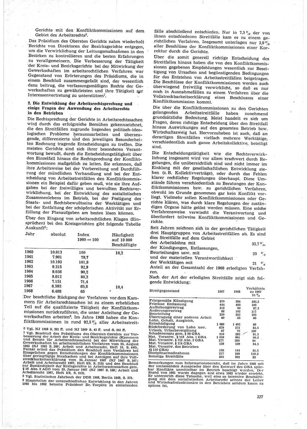 Neue Justiz (NJ), Zeitschrift für Recht und Rechtswissenschaft [Deutsche Demokratische Republik (DDR)], 23. Jahrgang 1969, Seite 327 (NJ DDR 1969, S. 327)