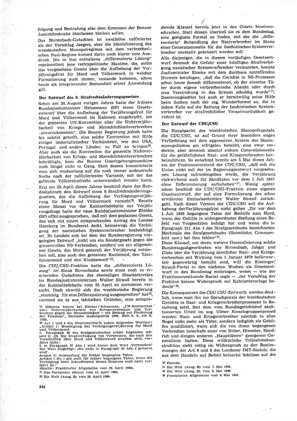 Neue Justiz (NJ), Zeitschrift für Recht und Rechtswissenschaft [Deutsche Demokratische Republik (DDR)], 23. Jahrgang 1969, Seite 344 (NJ DDR 1969, S. 344)