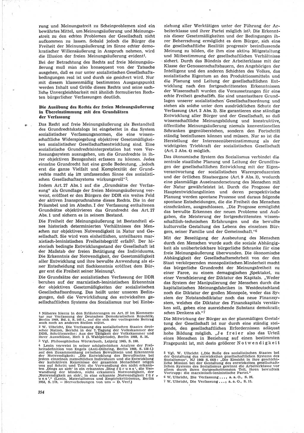 Neue Justiz (NJ), Zeitschrift für Recht und Rechtswissenschaft [Deutsche Demokratische Republik (DDR)], 23. Jahrgang 1969, Seite 354 (NJ DDR 1969, S. 354)