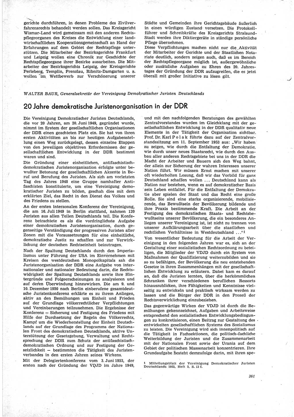 Neue Justiz (NJ), Zeitschrift für Recht und Rechtswissenschaft [Deutsche Demokratische Republik (DDR)], 23. Jahrgang 1969, Seite 361 (NJ DDR 1969, S. 361)