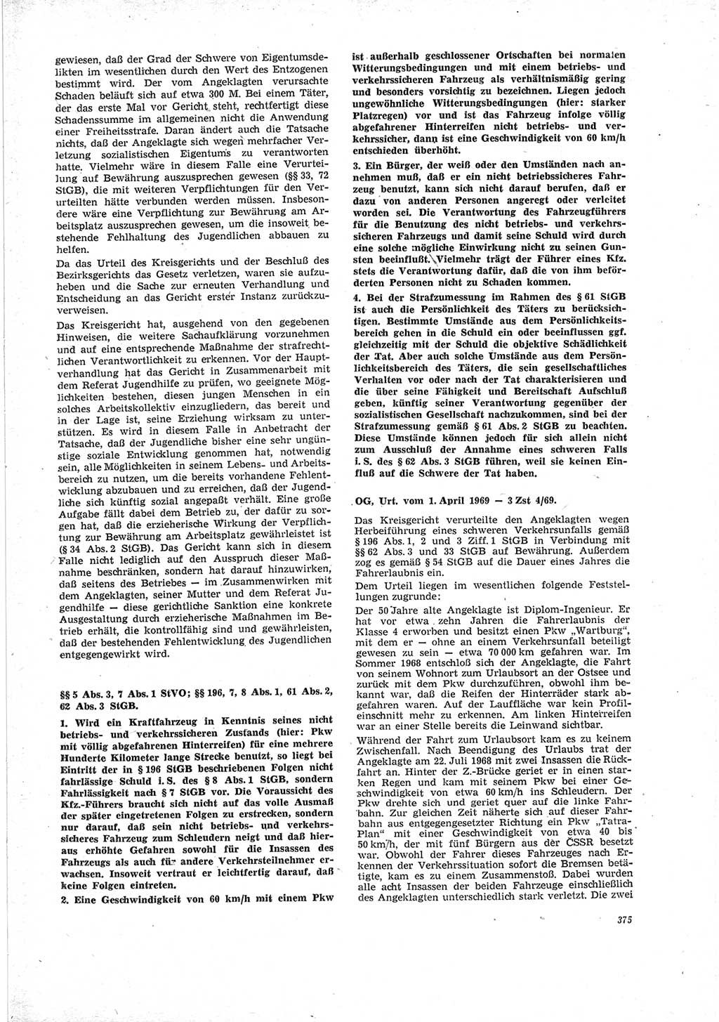 Neue Justiz (NJ), Zeitschrift für Recht und Rechtswissenschaft [Deutsche Demokratische Republik (DDR)], 23. Jahrgang 1969, Seite 375 (NJ DDR 1969, S. 375)