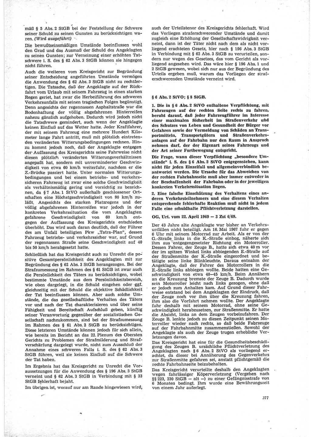 Neue Justiz (NJ), Zeitschrift für Recht und Rechtswissenschaft [Deutsche Demokratische Republik (DDR)], 23. Jahrgang 1969, Seite 377 (NJ DDR 1969, S. 377)
