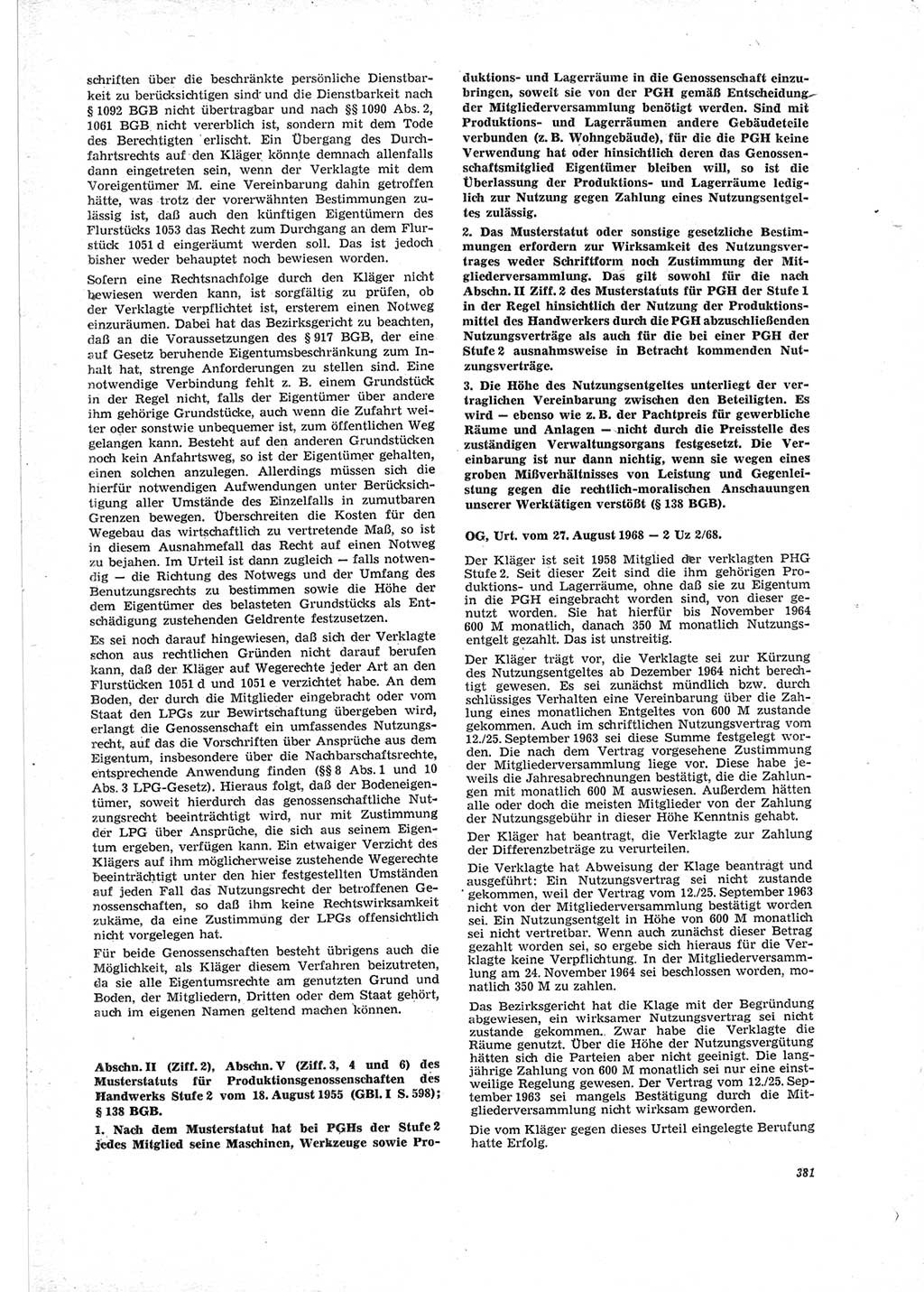 Neue Justiz (NJ), Zeitschrift für Recht und Rechtswissenschaft [Deutsche Demokratische Republik (DDR)], 23. Jahrgang 1969, Seite 381 (NJ DDR 1969, S. 381)