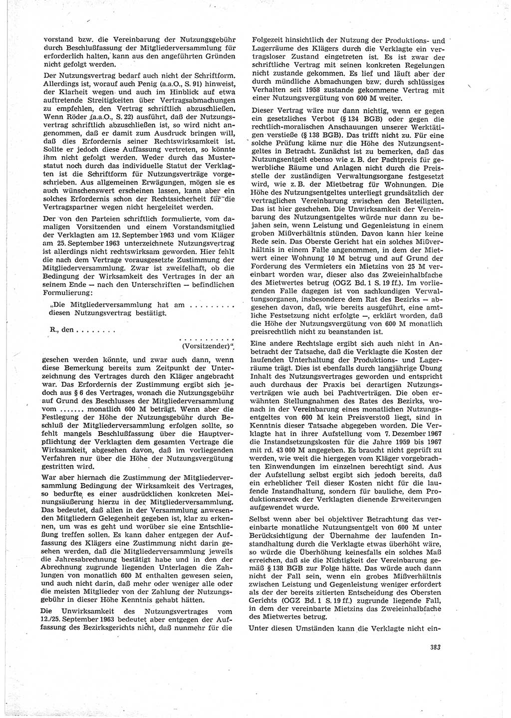 Neue Justiz (NJ), Zeitschrift für Recht und Rechtswissenschaft [Deutsche Demokratische Republik (DDR)], 23. Jahrgang 1969, Seite 383 (NJ DDR 1969, S. 383)