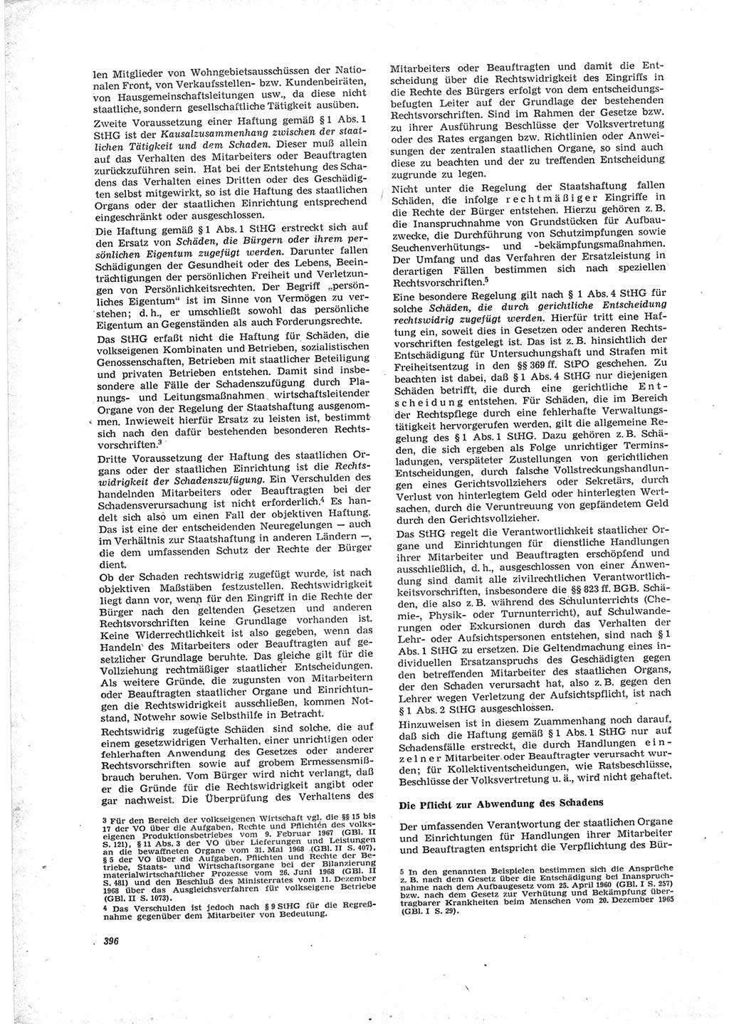 Neue Justiz (NJ), Zeitschrift für Recht und Rechtswissenschaft [Deutsche Demokratische Republik (DDR)], 23. Jahrgang 1969, Seite 396 (NJ DDR 1969, S. 396)