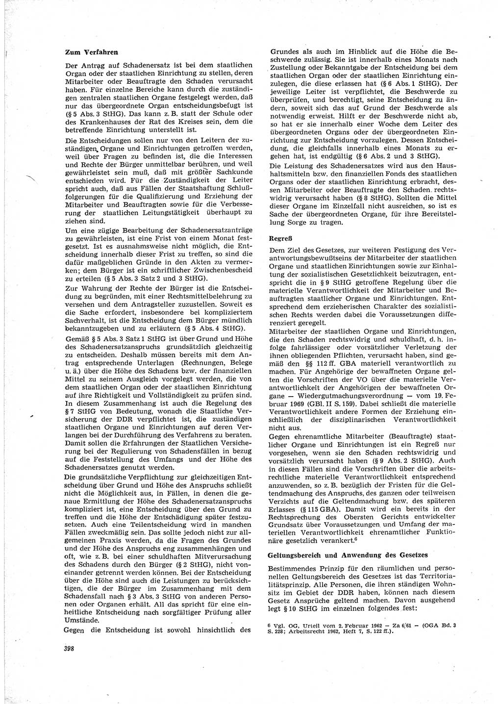 Neue Justiz (NJ), Zeitschrift für Recht und Rechtswissenschaft [Deutsche Demokratische Republik (DDR)], 23. Jahrgang 1969, Seite 398 (NJ DDR 1969, S. 398)