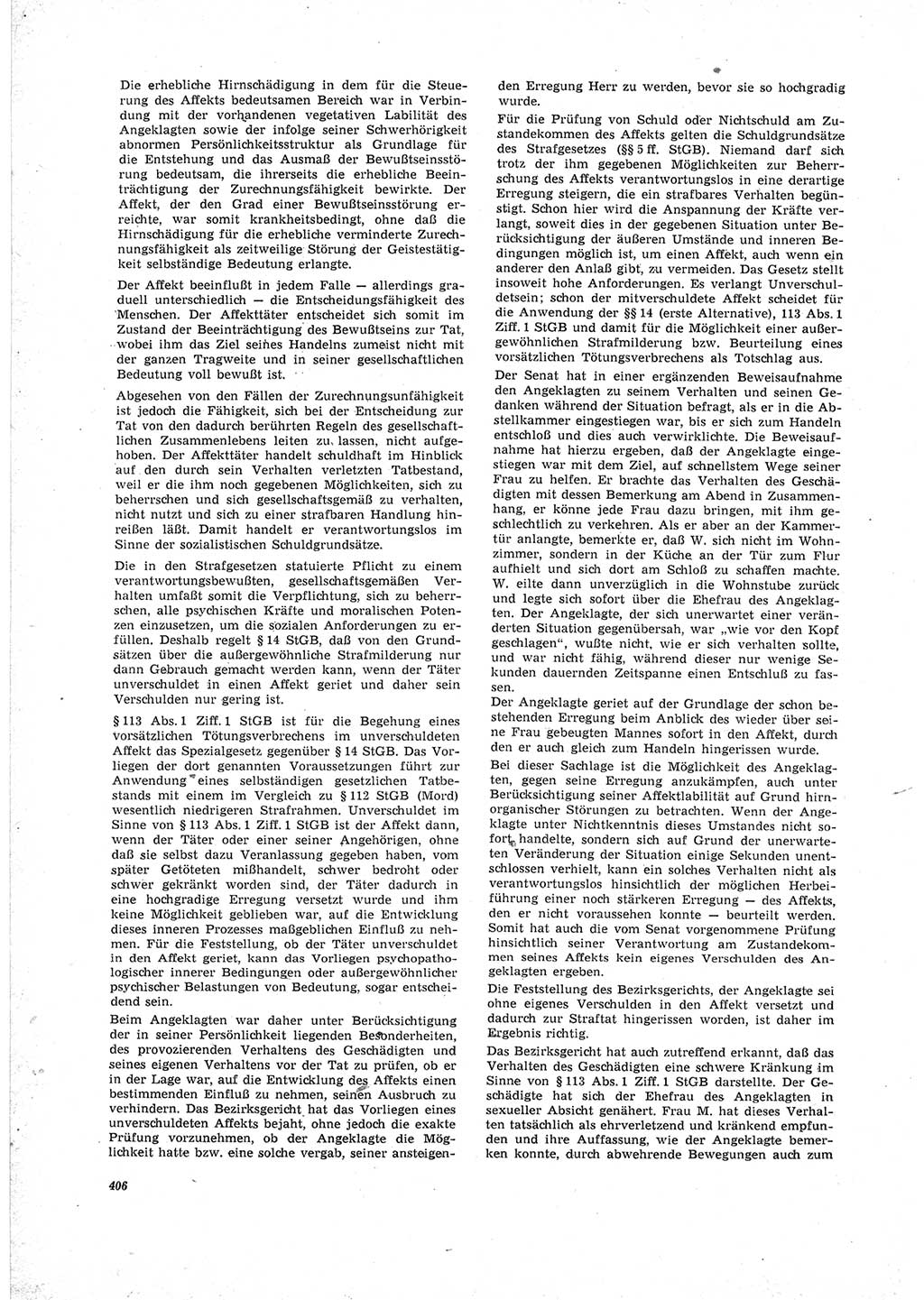 Neue Justiz (NJ), Zeitschrift für Recht und Rechtswissenschaft [Deutsche Demokratische Republik (DDR)], 23. Jahrgang 1969, Seite 406 (NJ DDR 1969, S. 406)