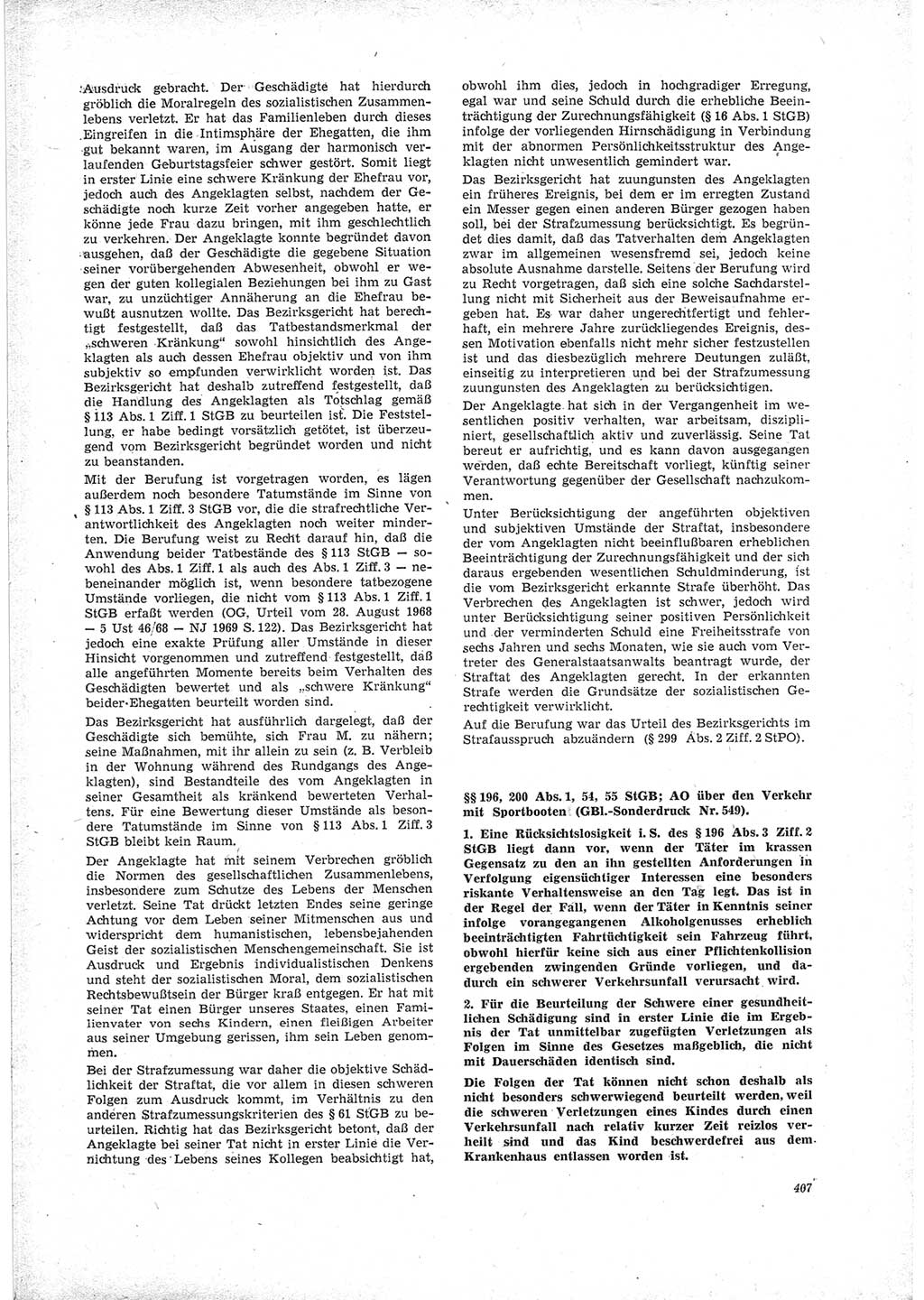 Neue Justiz (NJ), Zeitschrift für Recht und Rechtswissenschaft [Deutsche Demokratische Republik (DDR)], 23. Jahrgang 1969, Seite 407 (NJ DDR 1969, S. 407)