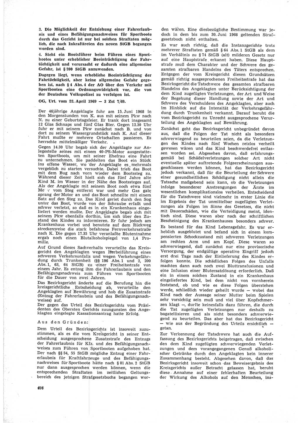 Neue Justiz (NJ), Zeitschrift für Recht und Rechtswissenschaft [Deutsche Demokratische Republik (DDR)], 23. Jahrgang 1969, Seite 408 (NJ DDR 1969, S. 408)