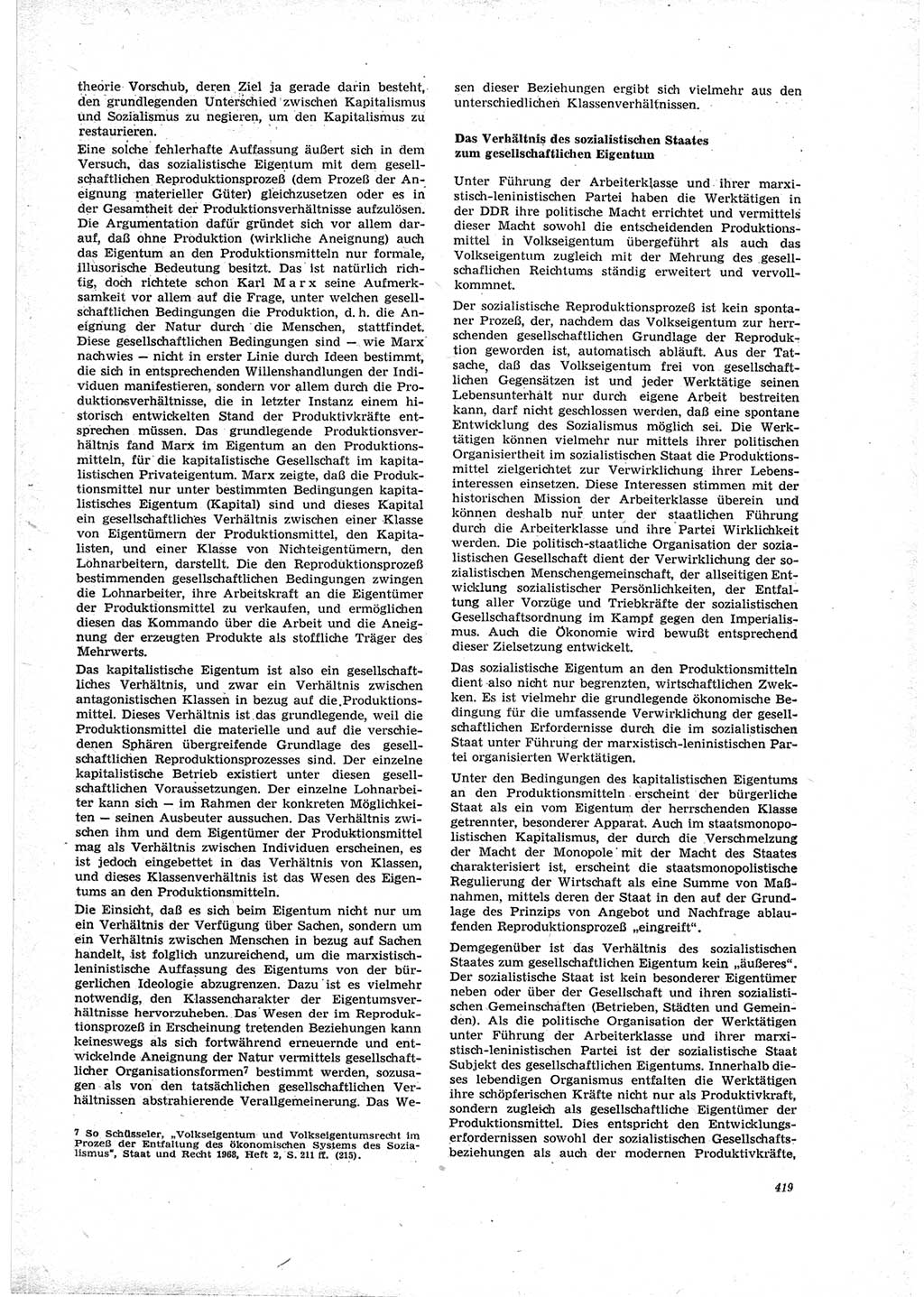 Neue Justiz (NJ), Zeitschrift für Recht und Rechtswissenschaft [Deutsche Demokratische Republik (DDR)], 23. Jahrgang 1969, Seite 419 (NJ DDR 1969, S. 419)