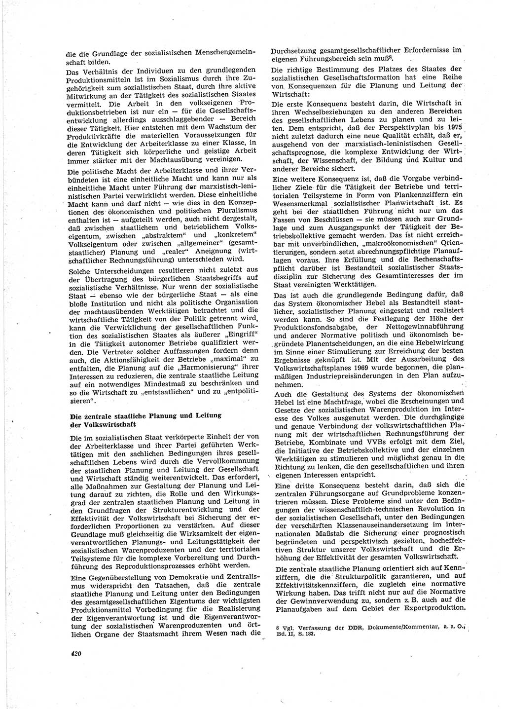 Neue Justiz (NJ), Zeitschrift für Recht und Rechtswissenschaft [Deutsche Demokratische Republik (DDR)], 23. Jahrgang 1969, Seite 420 (NJ DDR 1969, S. 420)