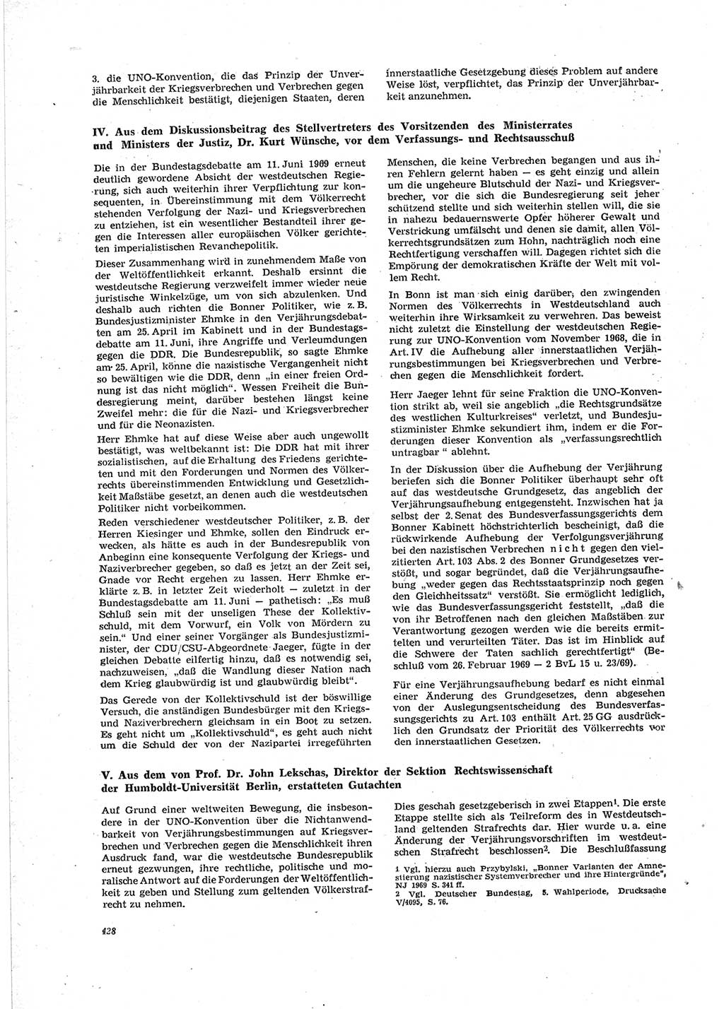 Neue Justiz (NJ), Zeitschrift für Recht und Rechtswissenschaft [Deutsche Demokratische Republik (DDR)], 23. Jahrgang 1969, Seite 428 (NJ DDR 1969, S. 428)