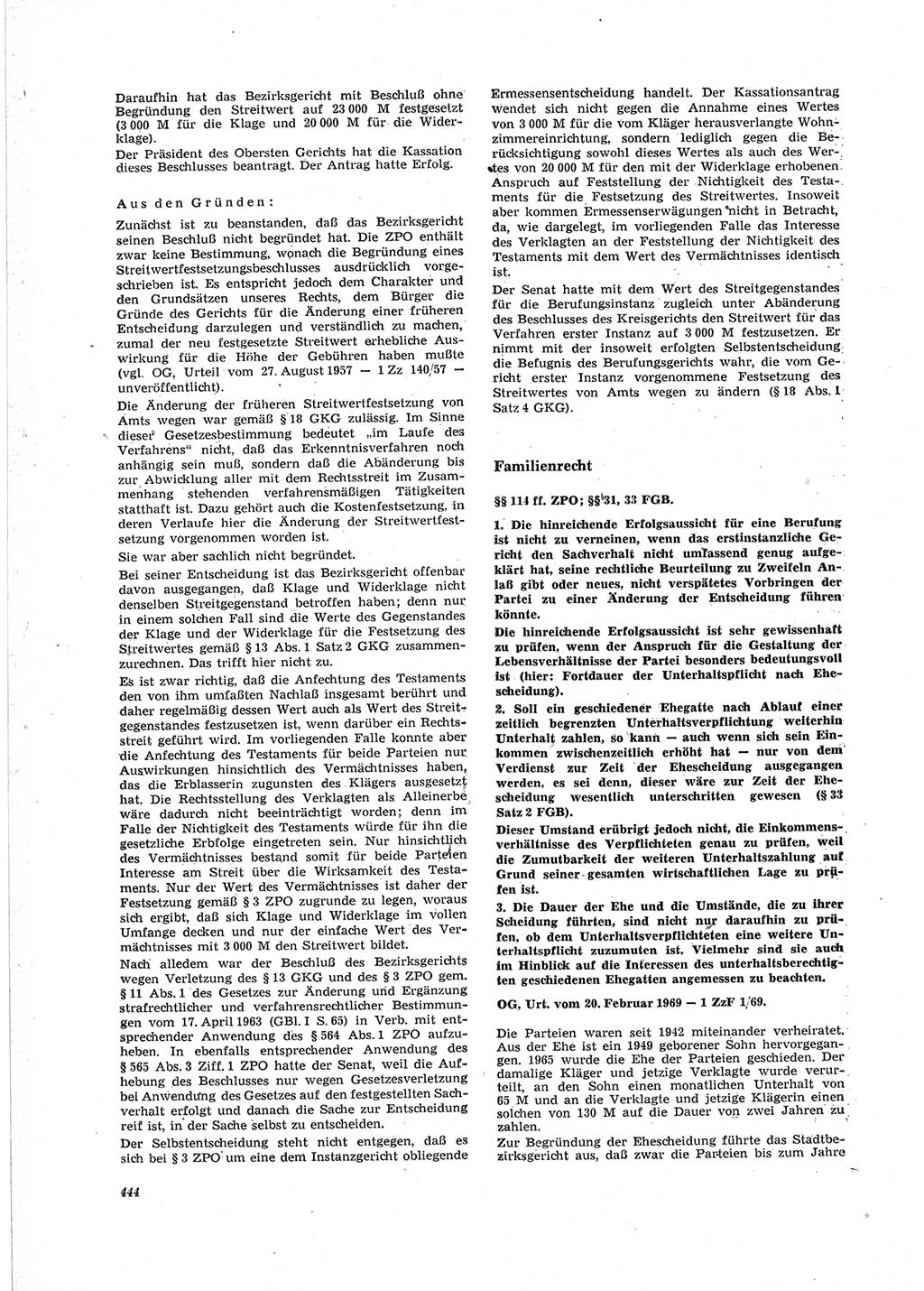 Neue Justiz (NJ), Zeitschrift für Recht und Rechtswissenschaft [Deutsche Demokratische Republik (DDR)], 23. Jahrgang 1969, Seite 444 (NJ DDR 1969, S. 444)