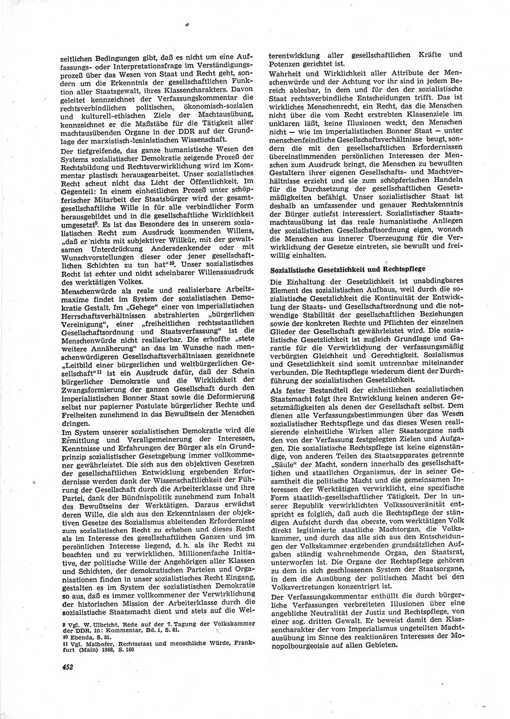 Neue Justiz (NJ), Zeitschrift für Recht und Rechtswissenschaft [Deutsche Demokratische Republik (DDR)], 23. Jahrgang 1969, Seite 452 (NJ DDR 1969, S. 452)