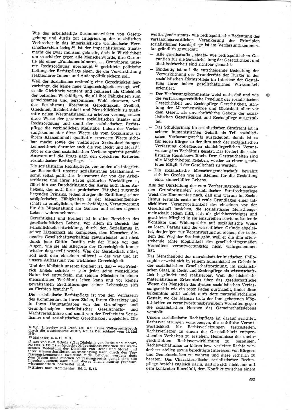 Neue Justiz (NJ), Zeitschrift für Recht und Rechtswissenschaft [Deutsche Demokratische Republik (DDR)], 23. Jahrgang 1969, Seite 453 (NJ DDR 1969, S. 453)