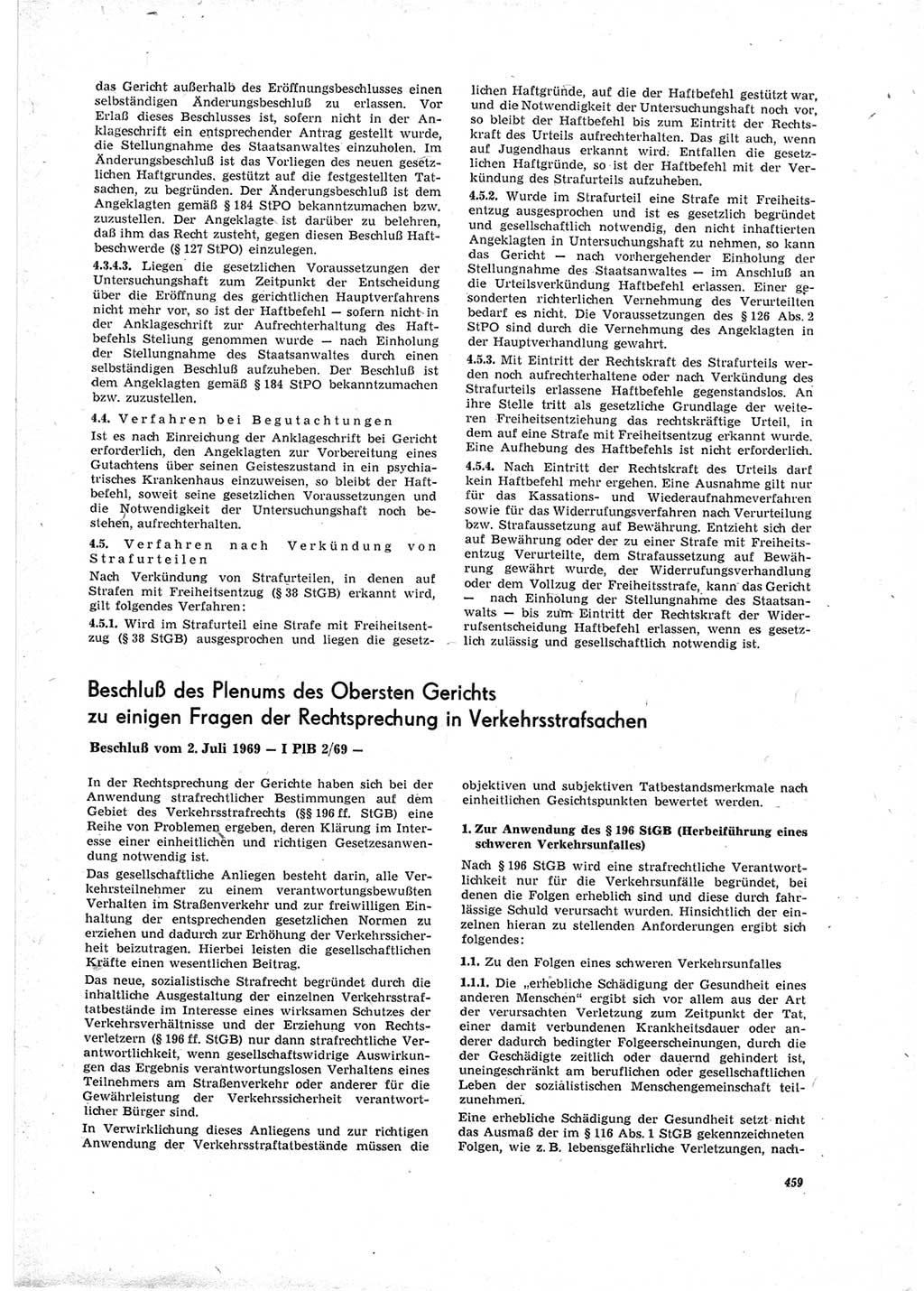Neue Justiz (NJ), Zeitschrift für Recht und Rechtswissenschaft [Deutsche Demokratische Republik (DDR)], 23. Jahrgang 1969, Seite 459 (NJ DDR 1969, S. 459)