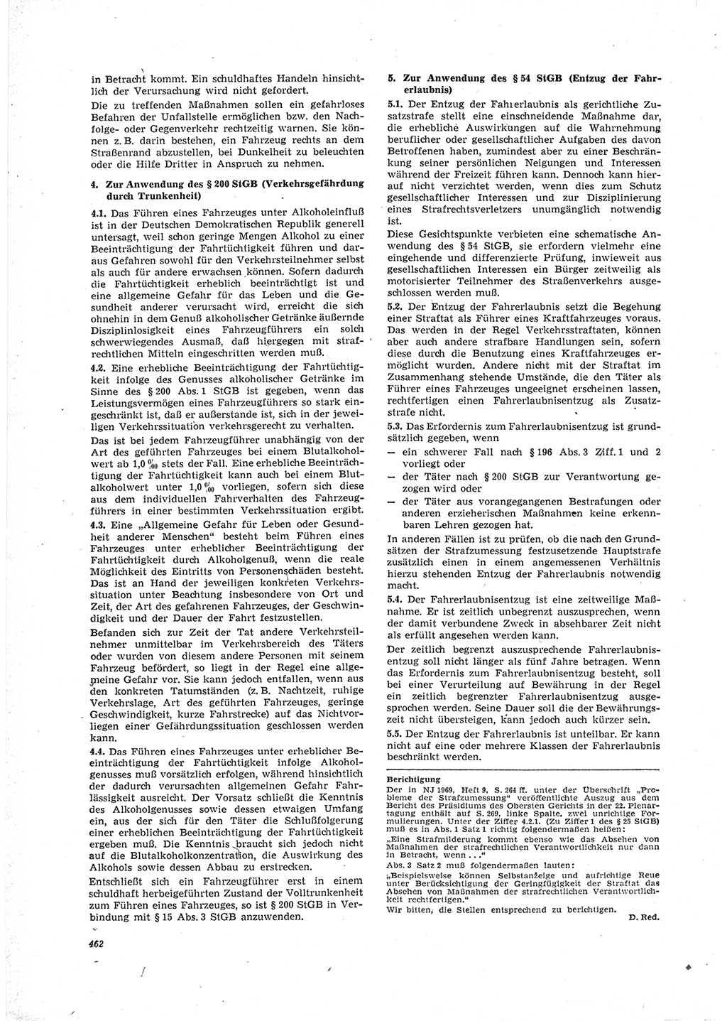 Neue Justiz (NJ), Zeitschrift für Recht und Rechtswissenschaft [Deutsche Demokratische Republik (DDR)], 23. Jahrgang 1969, Seite 462 (NJ DDR 1969, S. 462)
