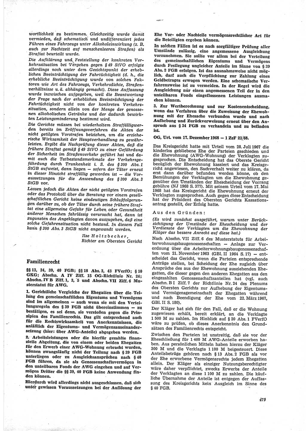 Neue Justiz (NJ), Zeitschrift für Recht und Rechtswissenschaft [Deutsche Demokratische Republik (DDR)], 23. Jahrgang 1969, Seite 479 (NJ DDR 1969, S. 479)
