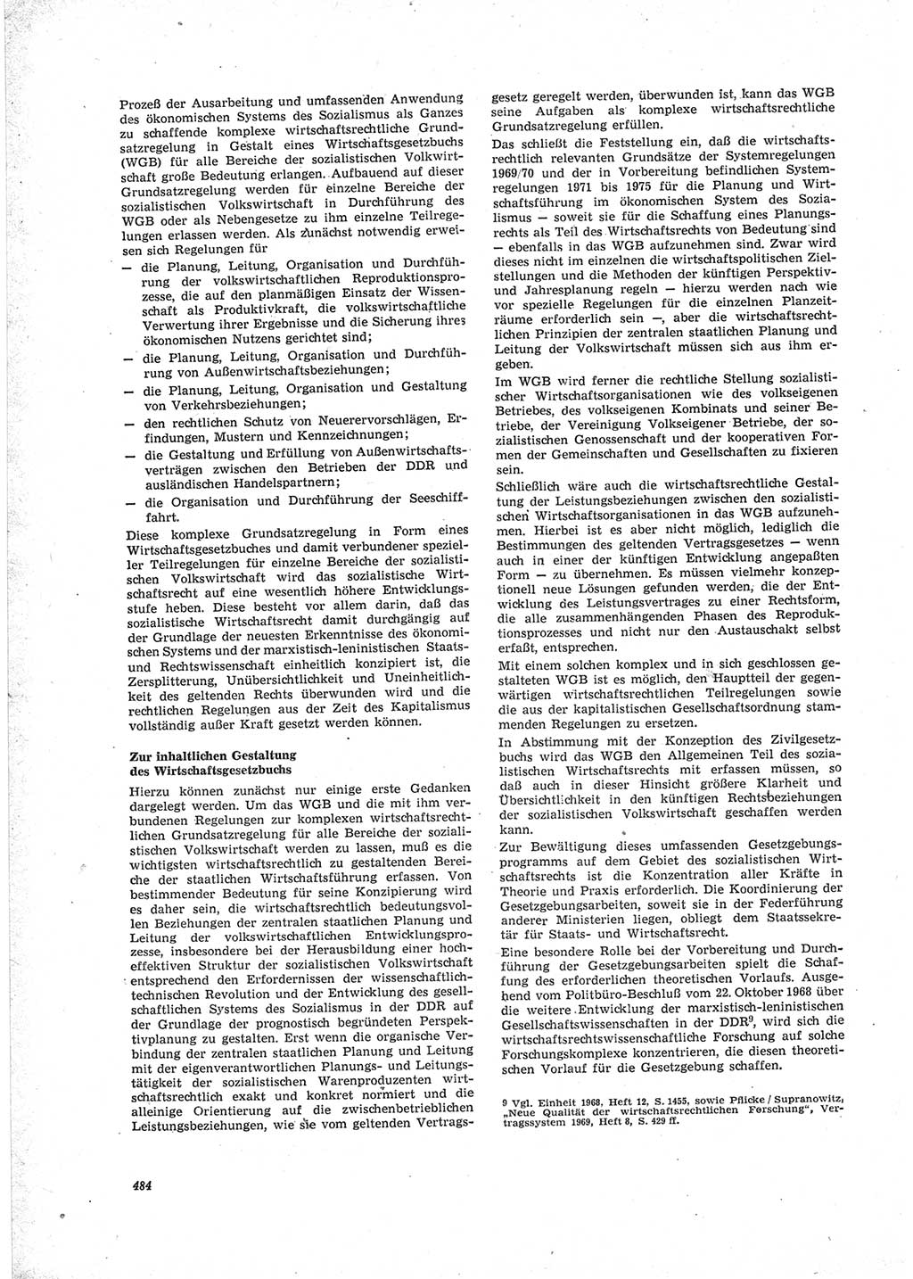 Neue Justiz (NJ), Zeitschrift für Recht und Rechtswissenschaft [Deutsche Demokratische Republik (DDR)], 23. Jahrgang 1969, Seite 484 (NJ DDR 1969, S. 484)