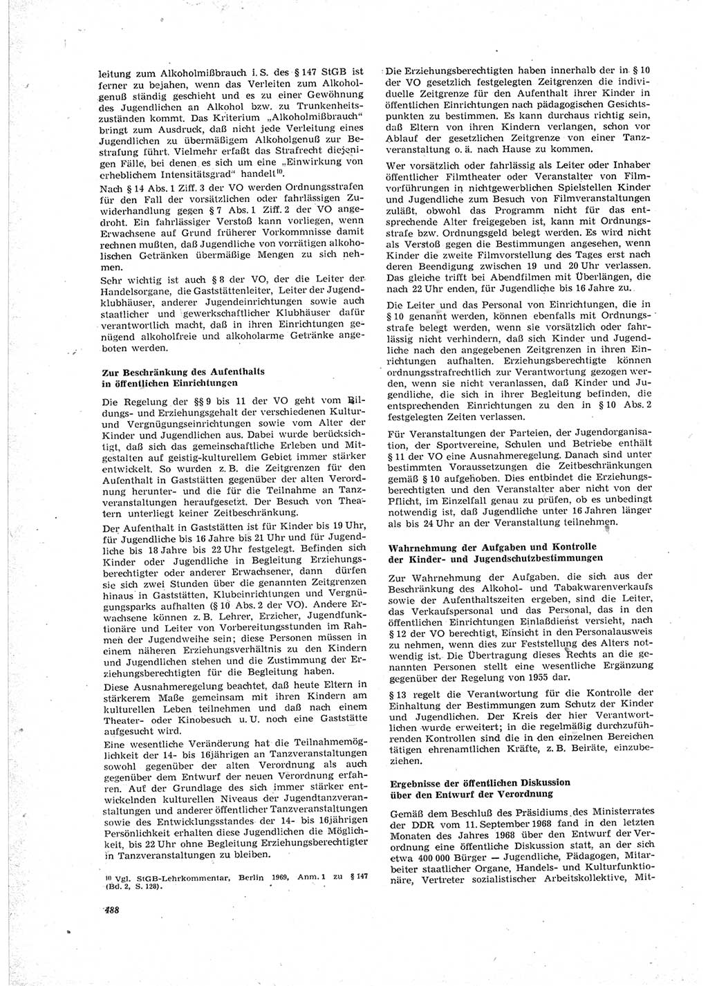 Neue Justiz (NJ), Zeitschrift für Recht und Rechtswissenschaft [Deutsche Demokratische Republik (DDR)], 23. Jahrgang 1969, Seite 488 (NJ DDR 1969, S. 488)