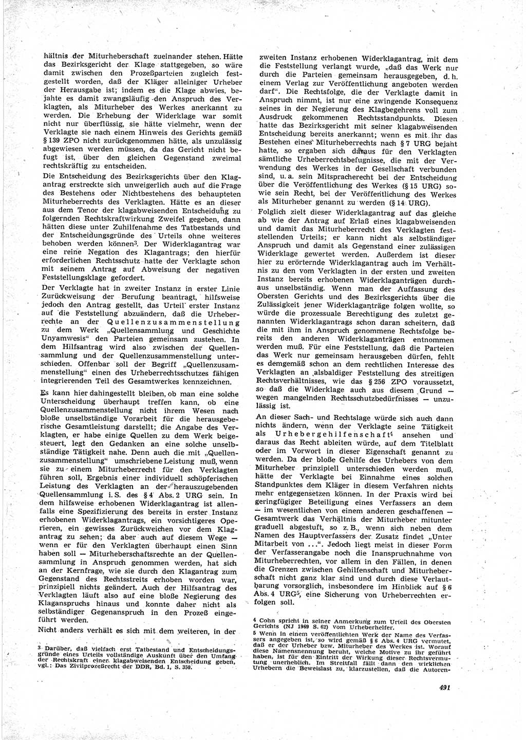 Neue Justiz (NJ), Zeitschrift für Recht und Rechtswissenschaft [Deutsche Demokratische Republik (DDR)], 23. Jahrgang 1969, Seite 491 (NJ DDR 1969, S. 491)