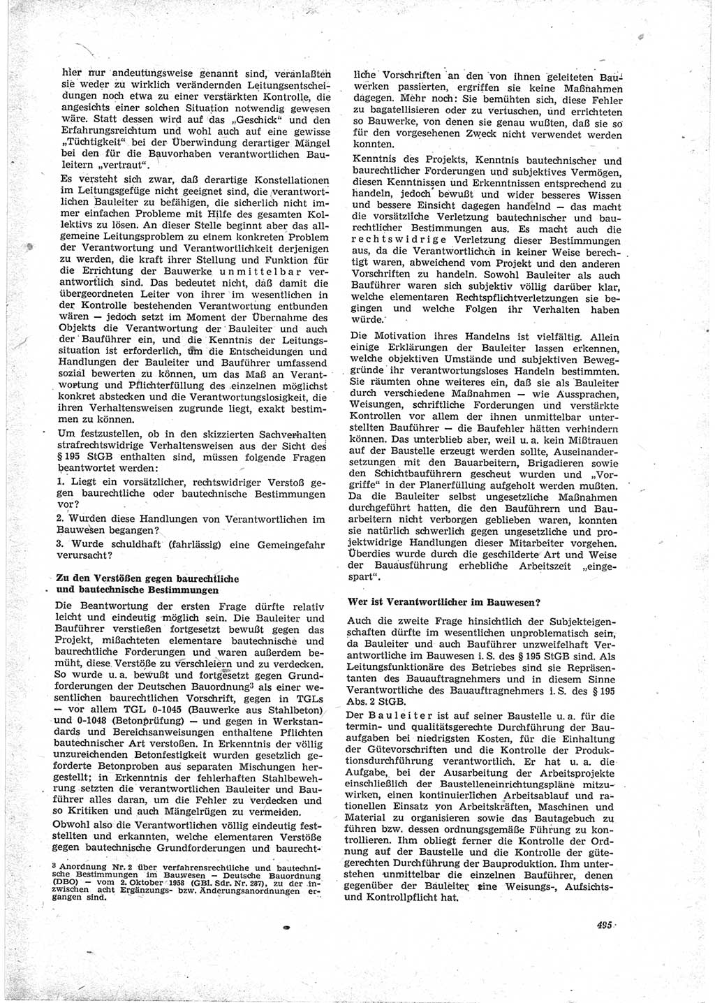 Neue Justiz (NJ), Zeitschrift für Recht und Rechtswissenschaft [Deutsche Demokratische Republik (DDR)], 23. Jahrgang 1969, Seite 495 (NJ DDR 1969, S. 495)