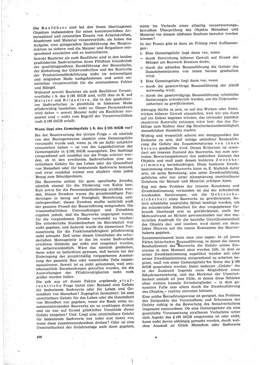 Neue Justiz (NJ), Zeitschrift für Recht und Rechtswissenschaft [Deutsche Demokratische Republik (DDR)], 23. Jahrgang 1969, Seite 496 (NJ DDR 1969, S. 496)