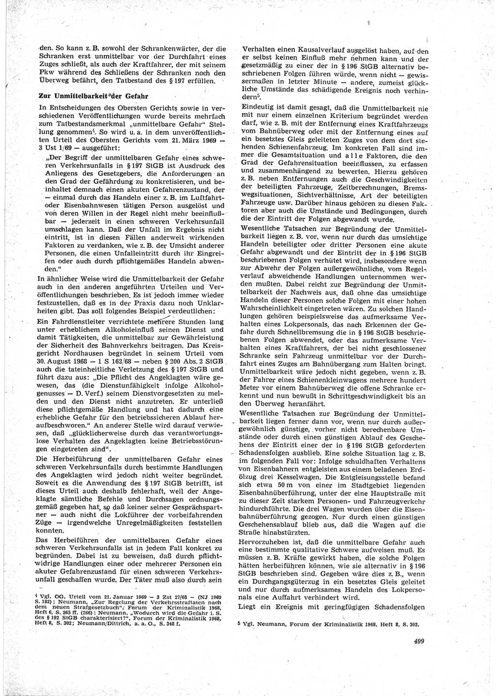 Neue Justiz (NJ), Zeitschrift für Recht und Rechtswissenschaft [Deutsche Demokratische Republik (DDR)], 23. Jahrgang 1969, Seite 499 (NJ DDR 1969, S. 499)