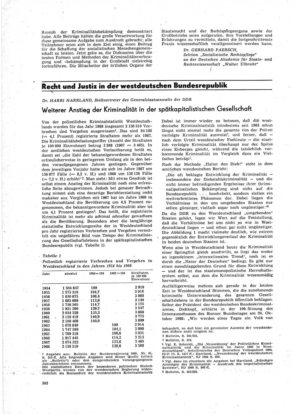 Neue Justiz (NJ), Zeitschrift für Recht und Rechtswissenschaft [Deutsche Demokratische Republik (DDR)], 23. Jahrgang 1969, Seite 502 (NJ DDR 1969, S. 502)
