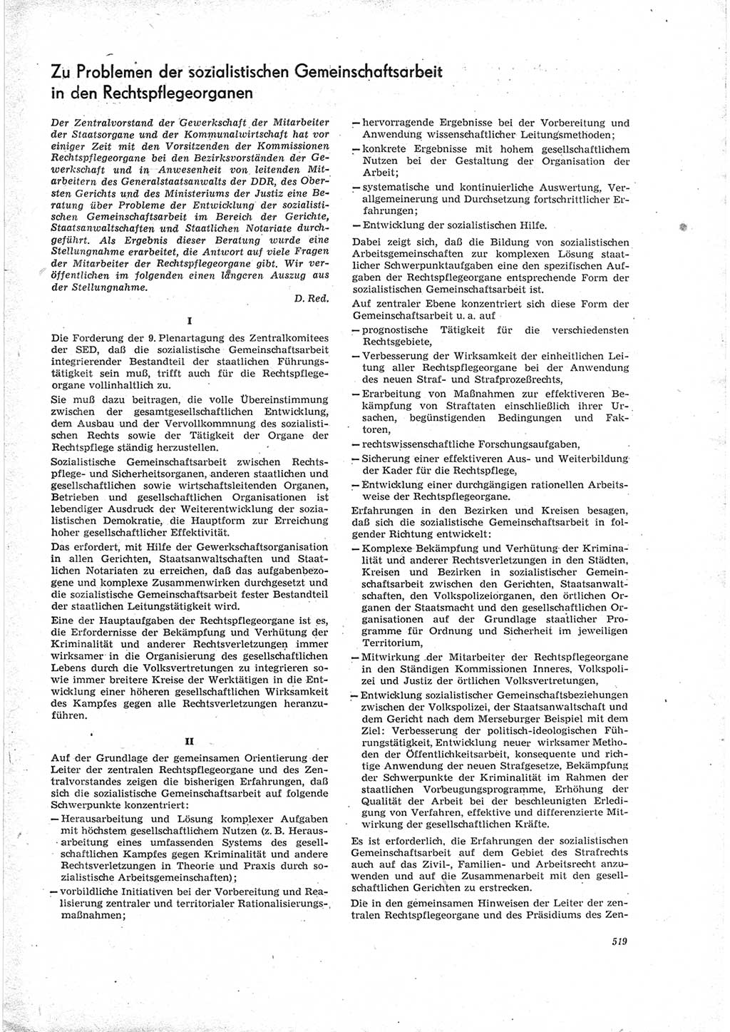 Neue Justiz (NJ), Zeitschrift für Recht und Rechtswissenschaft [Deutsche Demokratische Republik (DDR)], 23. Jahrgang 1969, Seite 519 (NJ DDR 1969, S. 519)
